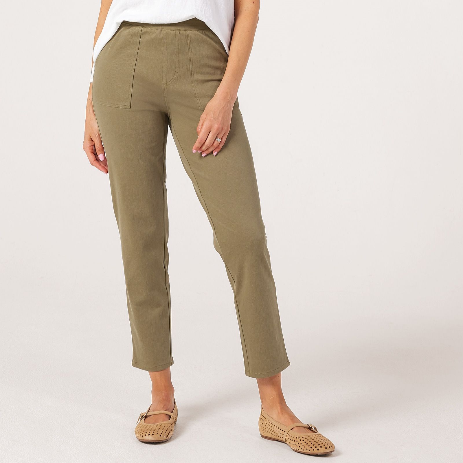 Denim & Co. Comfy Knit Air Pull On Tapered Ankle Trousers Standard