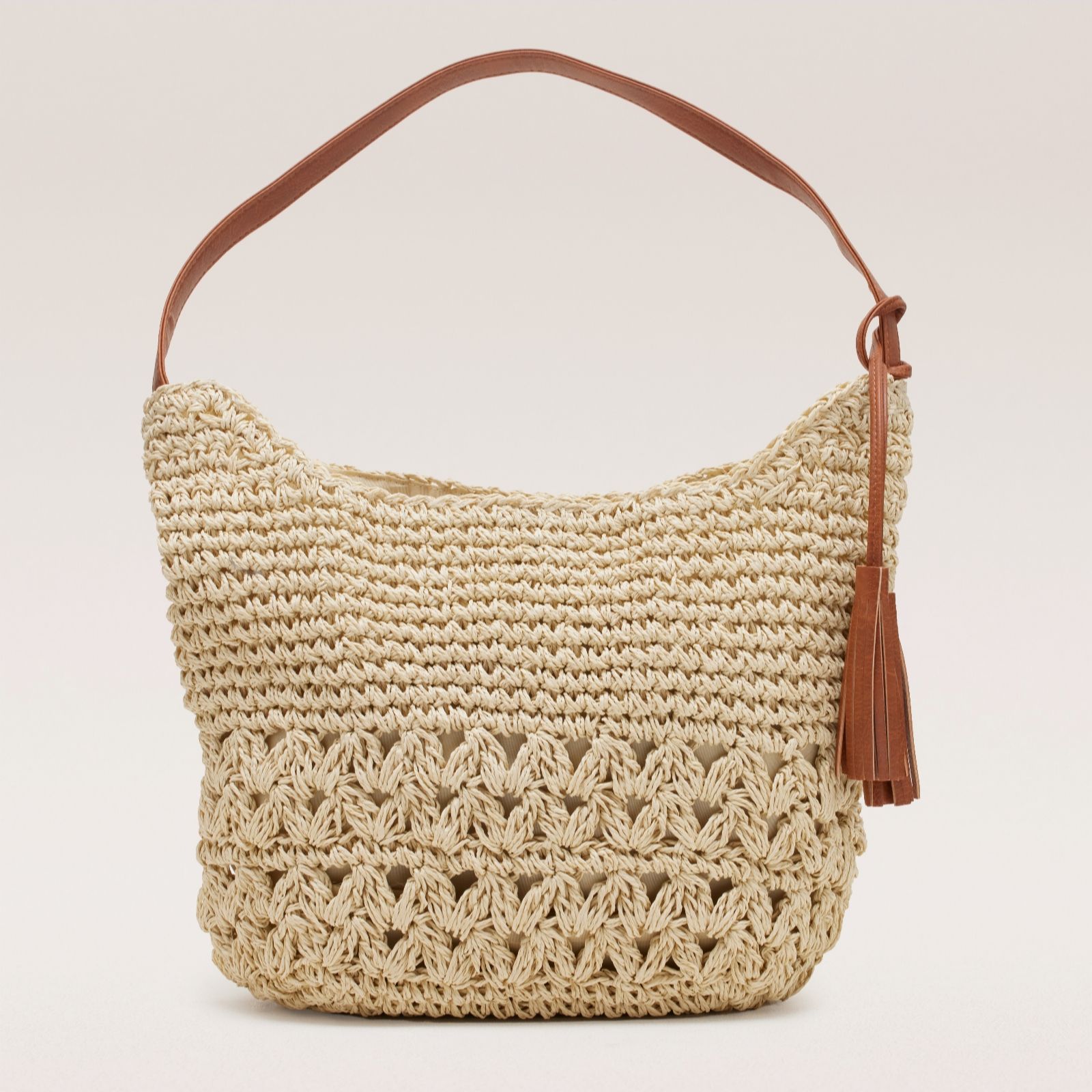 Kim & Co Straw Medium Shoulder Tote Bag