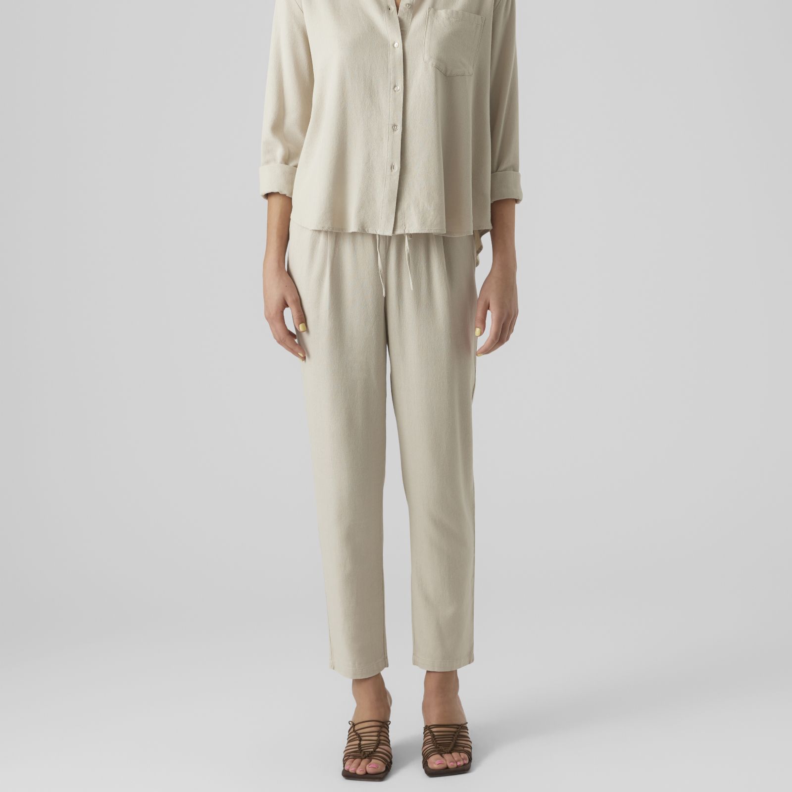 Vero Moda Jesmilo Linen Blend Ankle Trouser