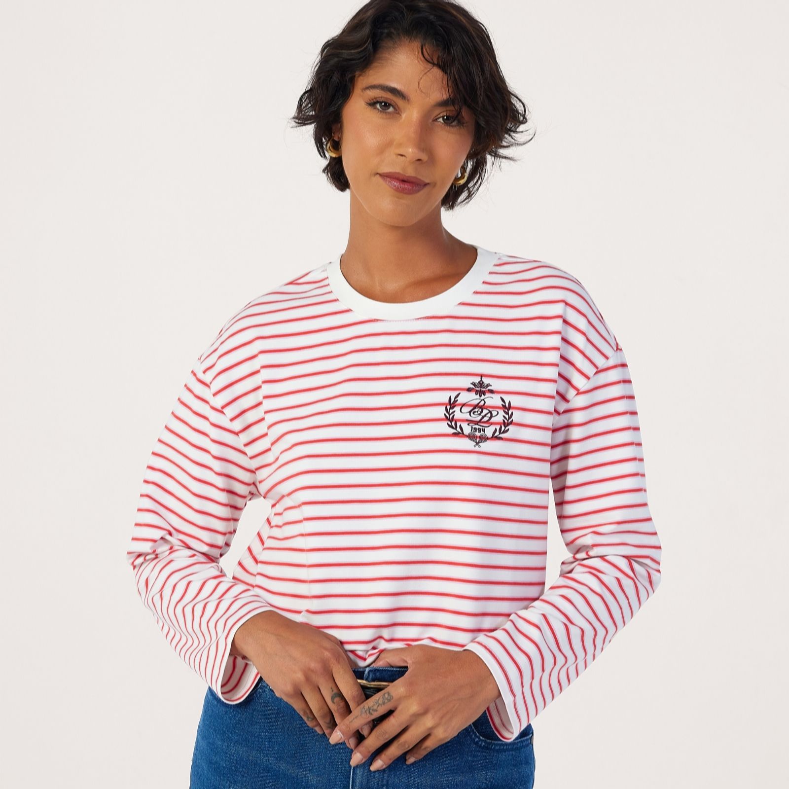 Ben De Lisi Country Club Motif Stripe Top
