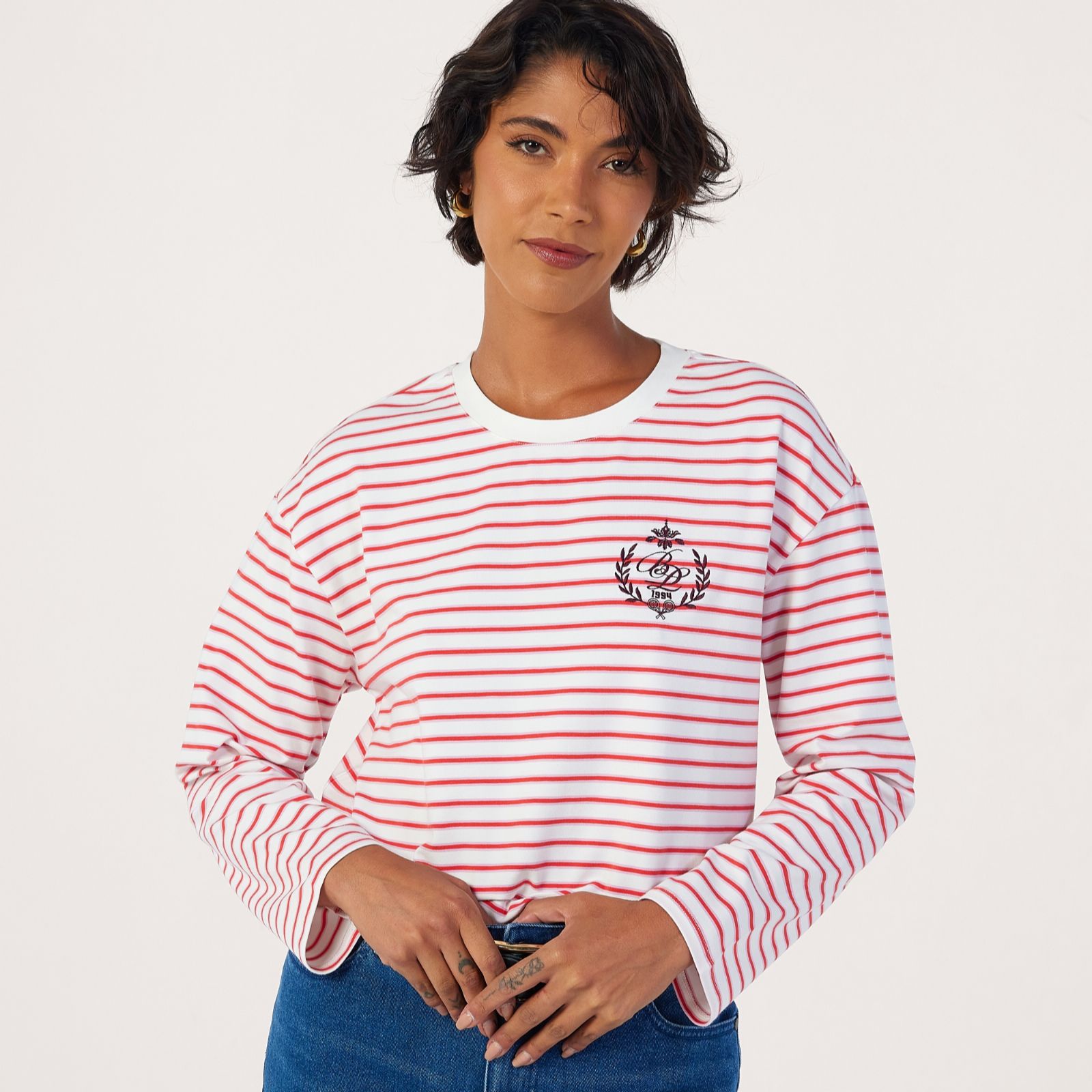 Ben De Lisi Country Club Motif Stripe Top