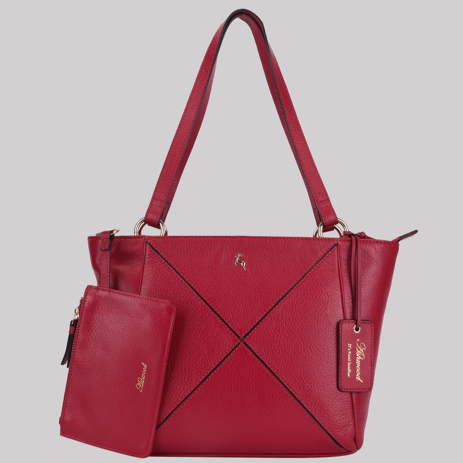 Outlet Ashwood Leather Shoulder Tote Bag