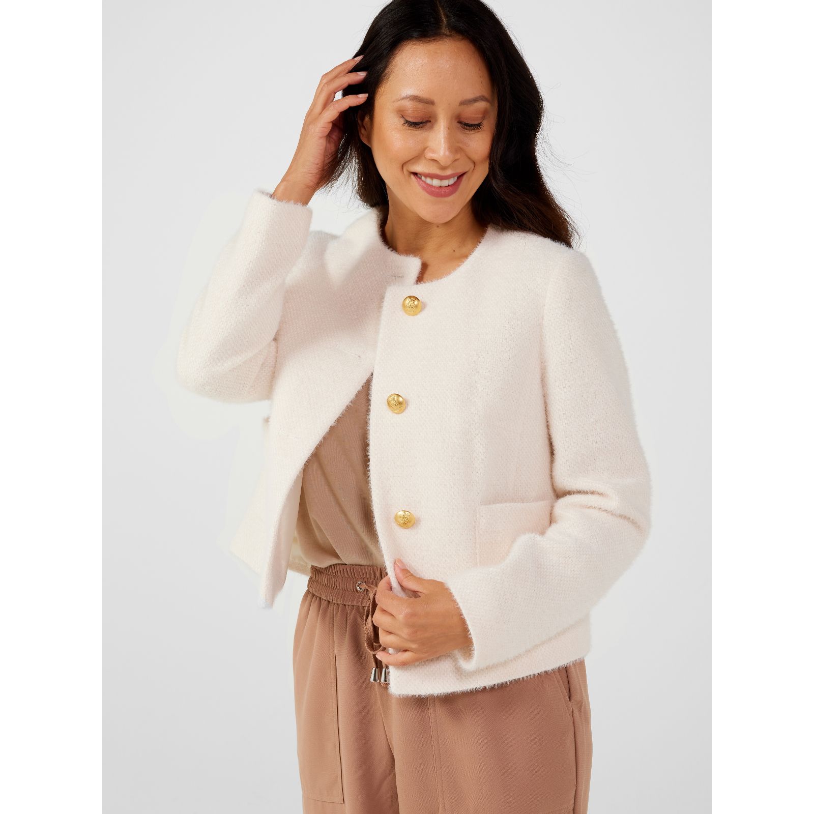 Helene Berman Short Round Collar Jacket - QVC UK