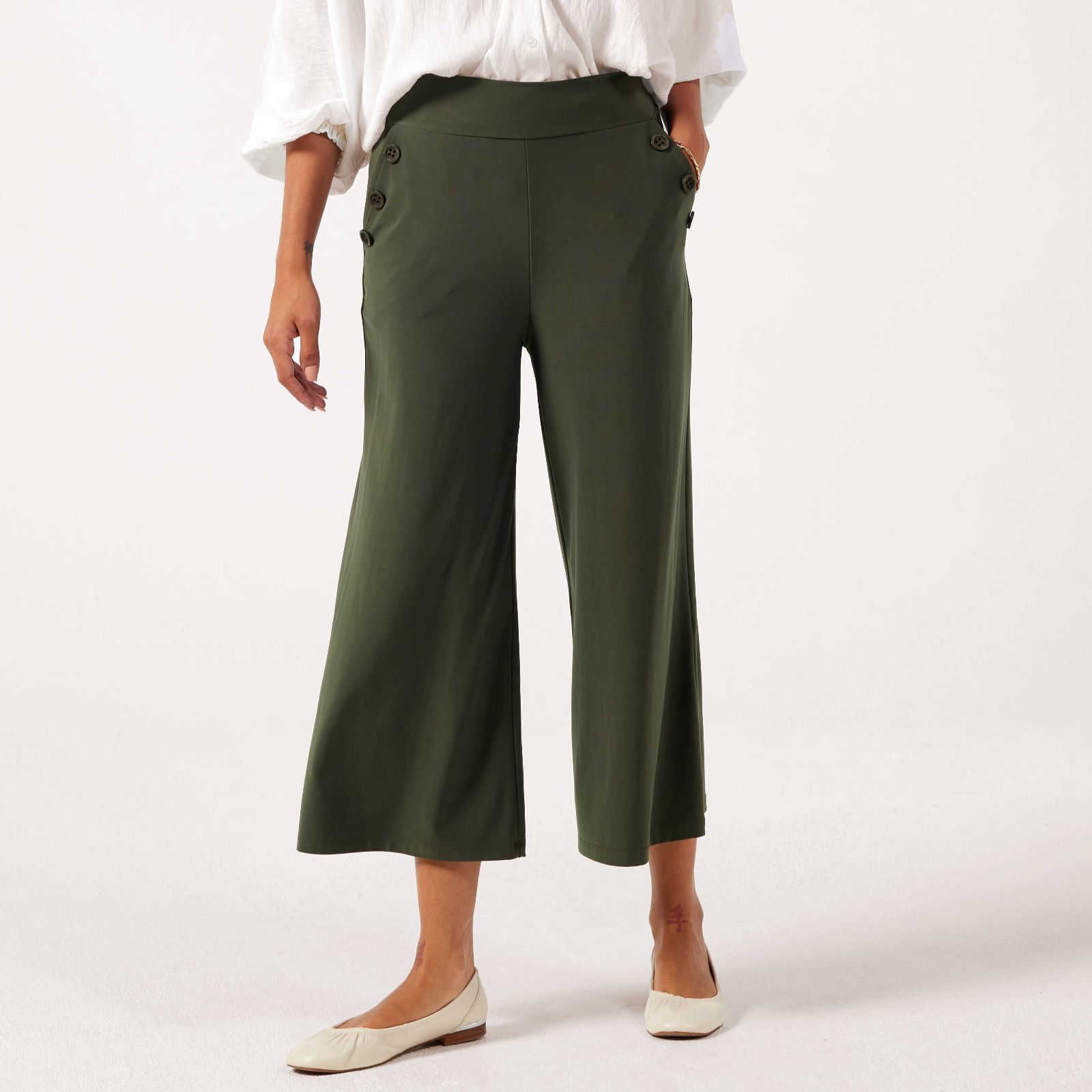Kim & Co Deluxe Brazil Jersey Sailor Cropped Trouser Petite
