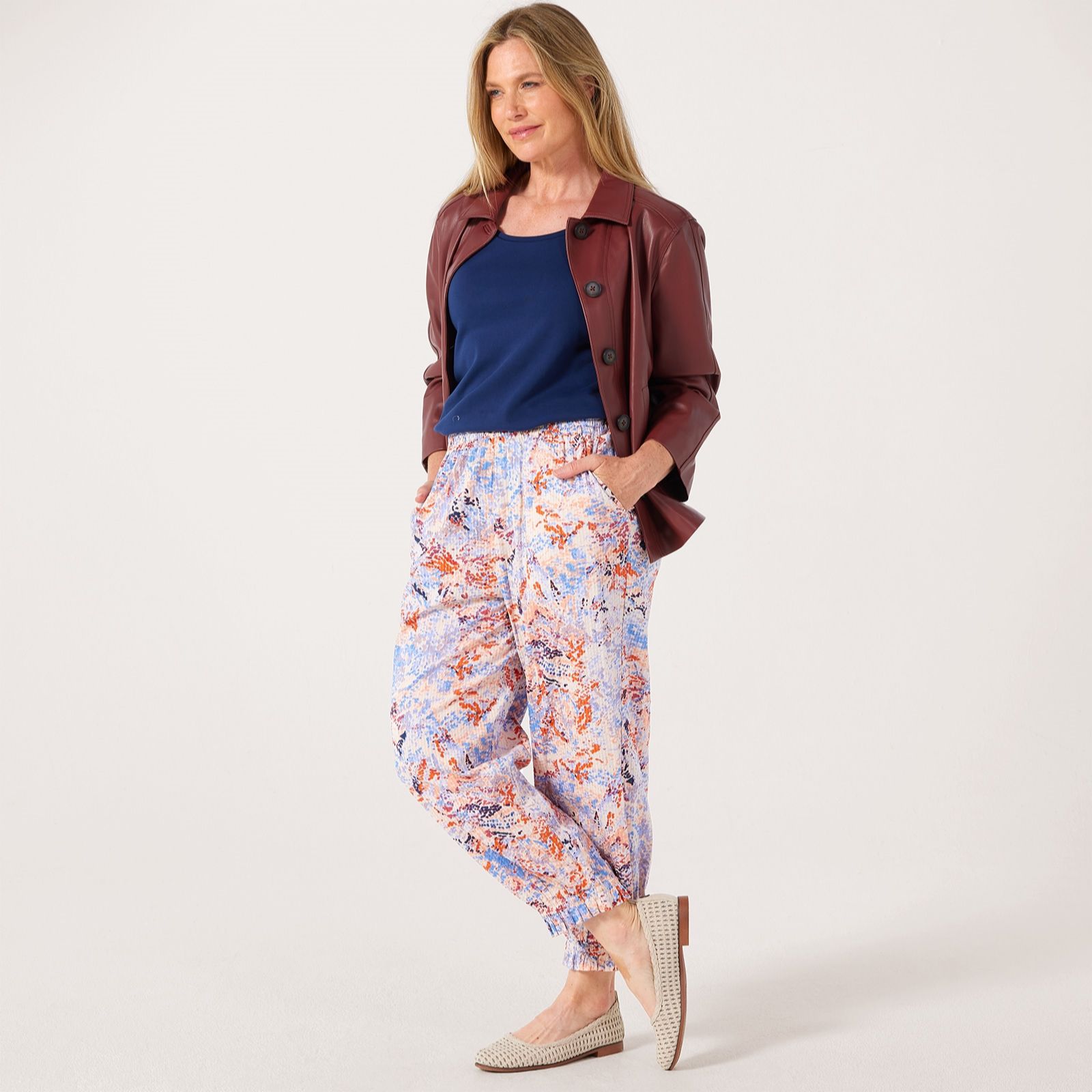 Masai Copenhagen Pranelle Printed Seersucker Cropped Trousers