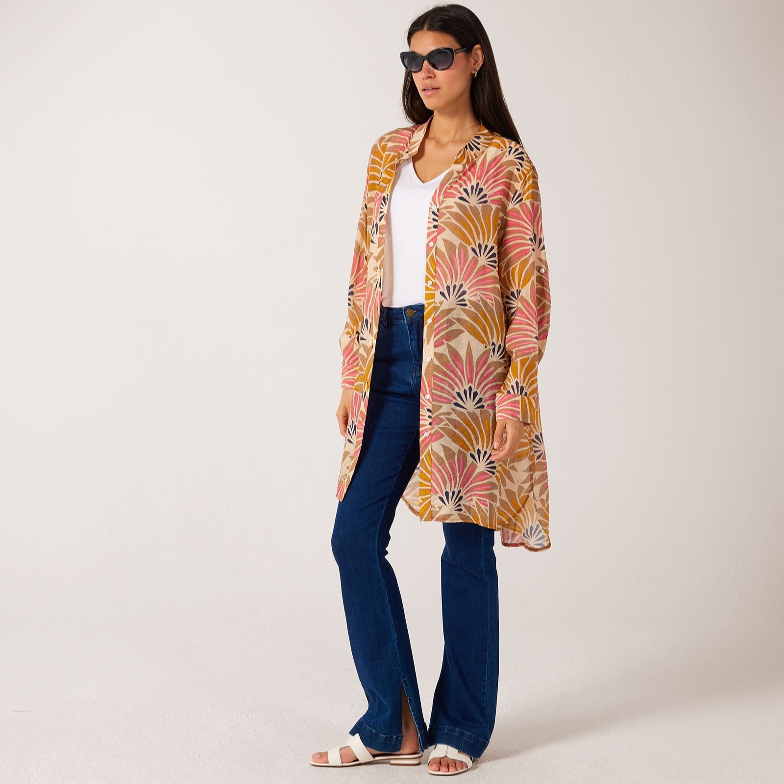 Izabel London Printed Longline Shirt