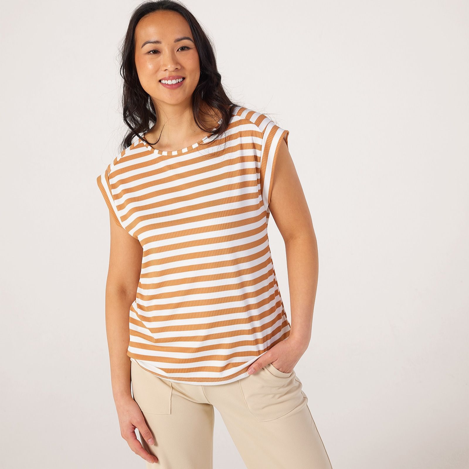 Kim & Co Silky Rib Short Dolman Sleeve Top