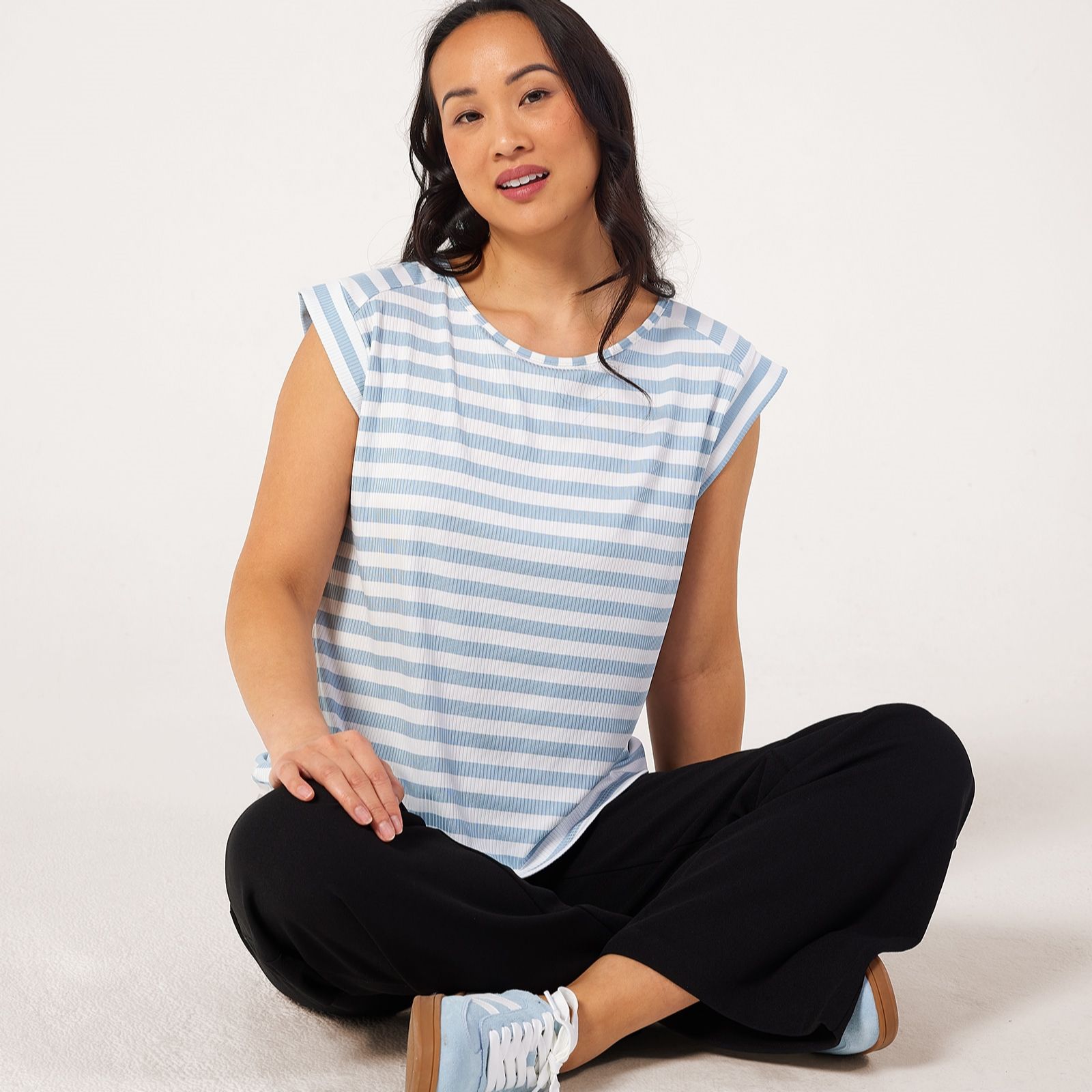 Kim & Co Silky Rib Short Dolman Sleeve Top