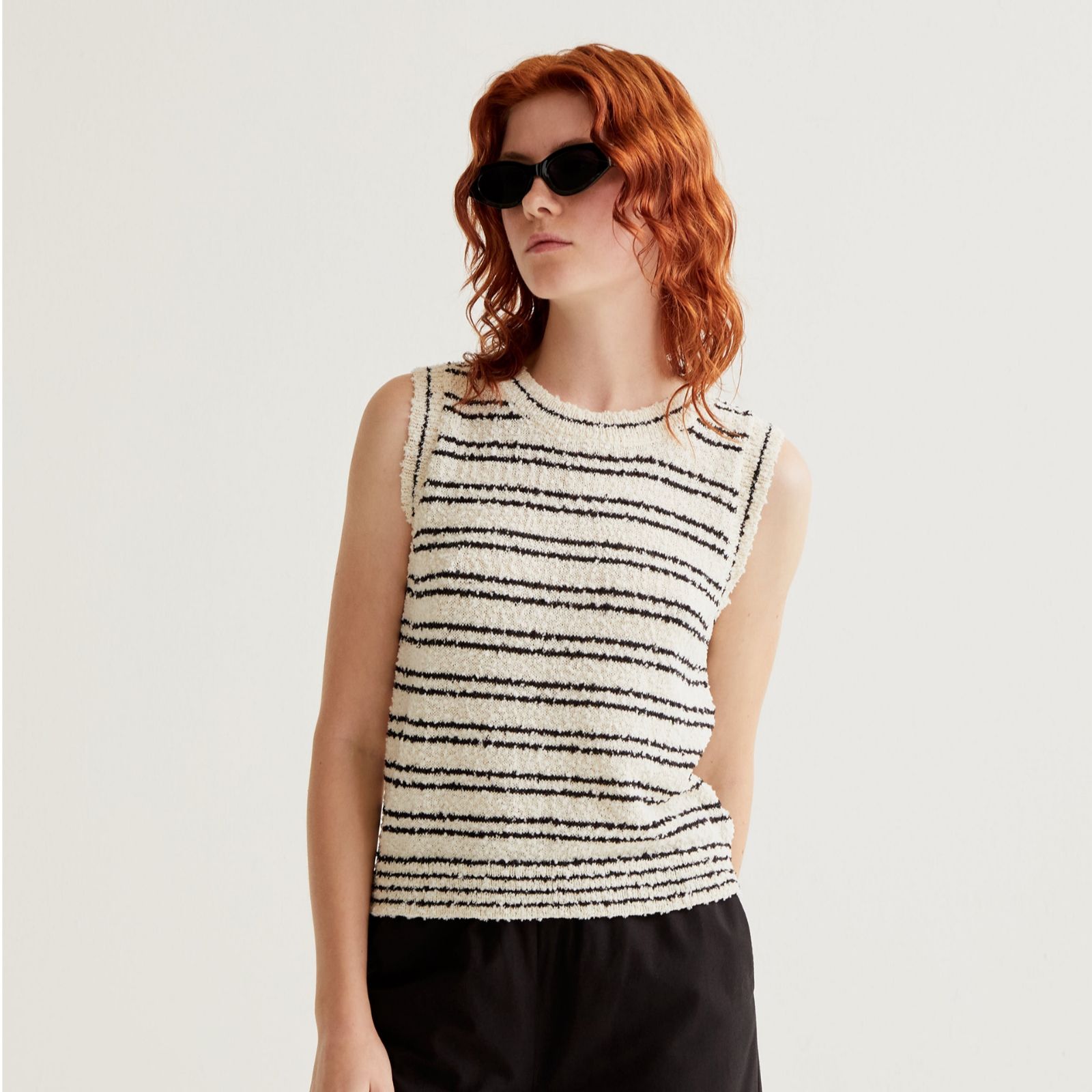 Compania Fantastica Striped Knitted Vest