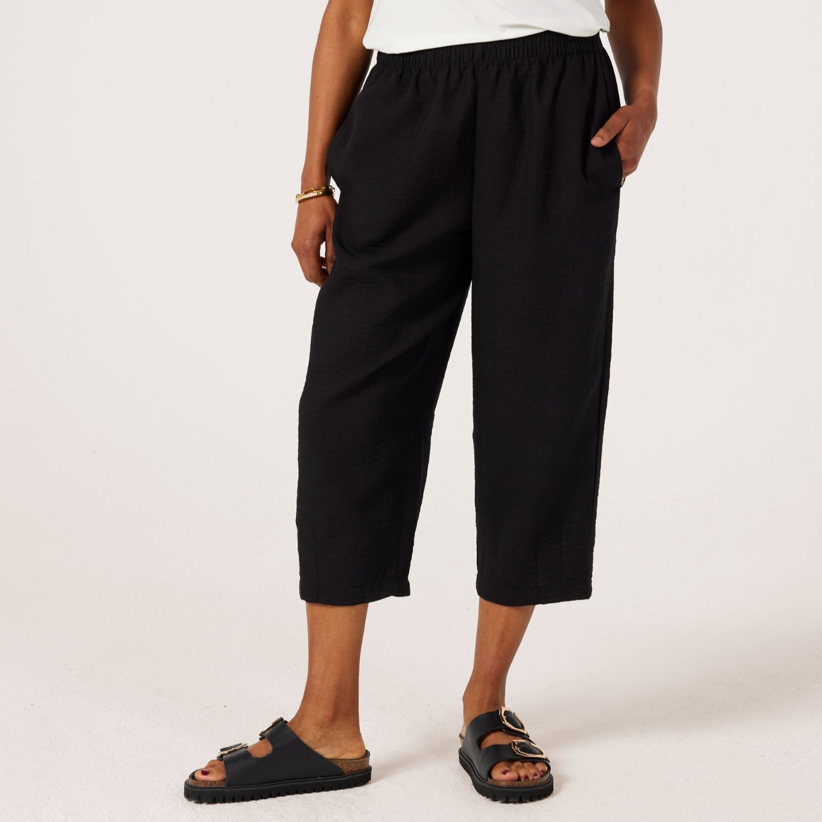 Kim & Co Linen Feel Cropped Mila Carrot Standard Trousers