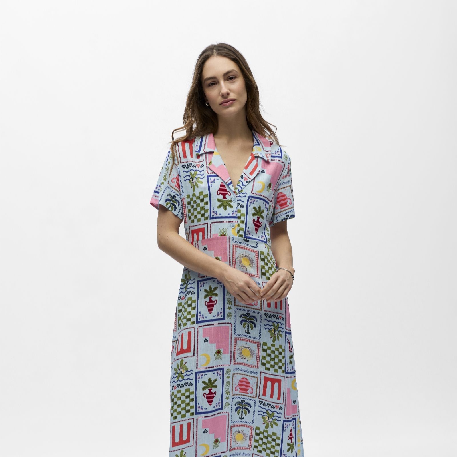Object Edie Printed Midi Dress