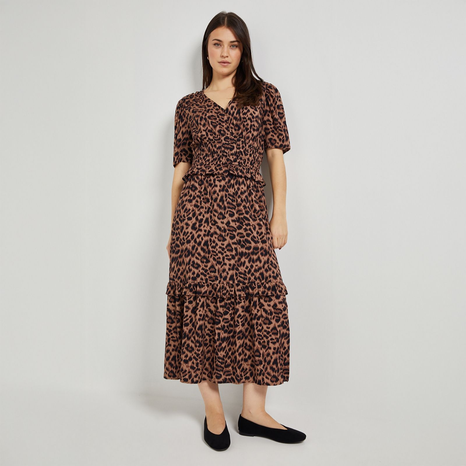 Dorothy Perkins Empire Shirred Bodice Button Detail Maxi Dress