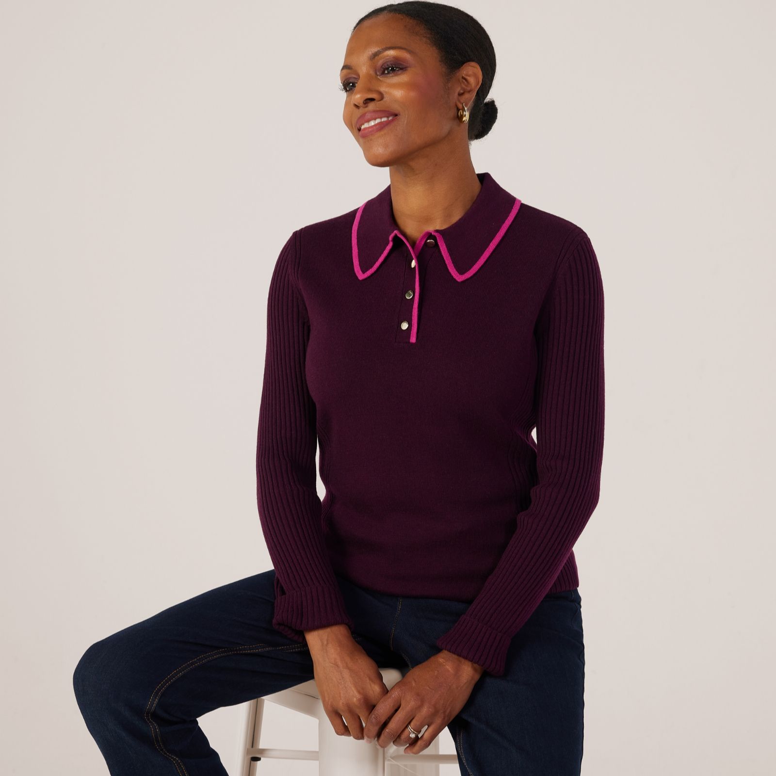 Ruth Langsford Tipped detail Collared Jumper
