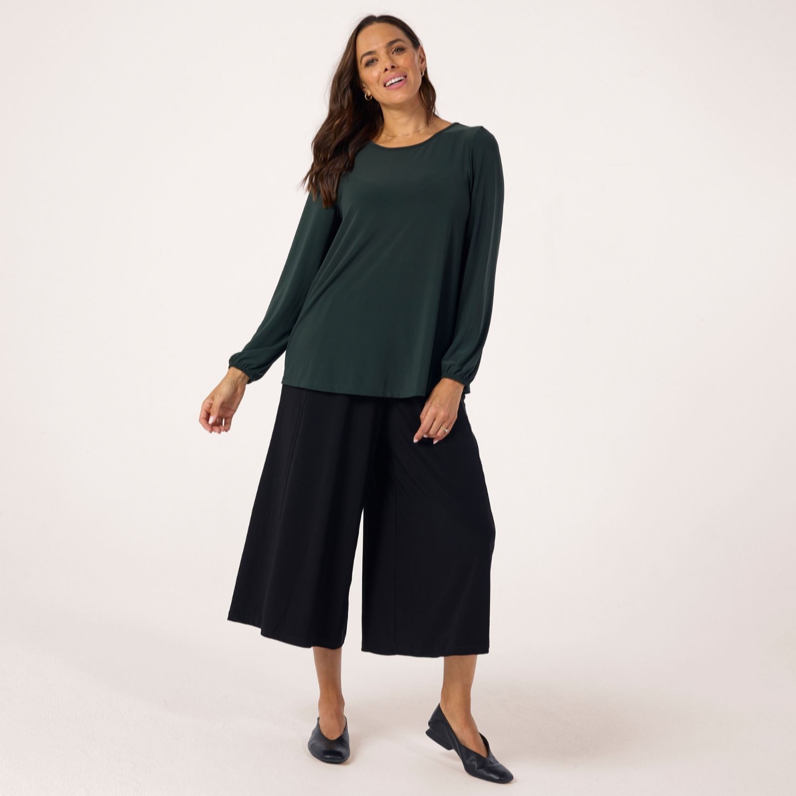 Kim & Co Brazil Jersey Blouson Sleeve Tulip Hem Top