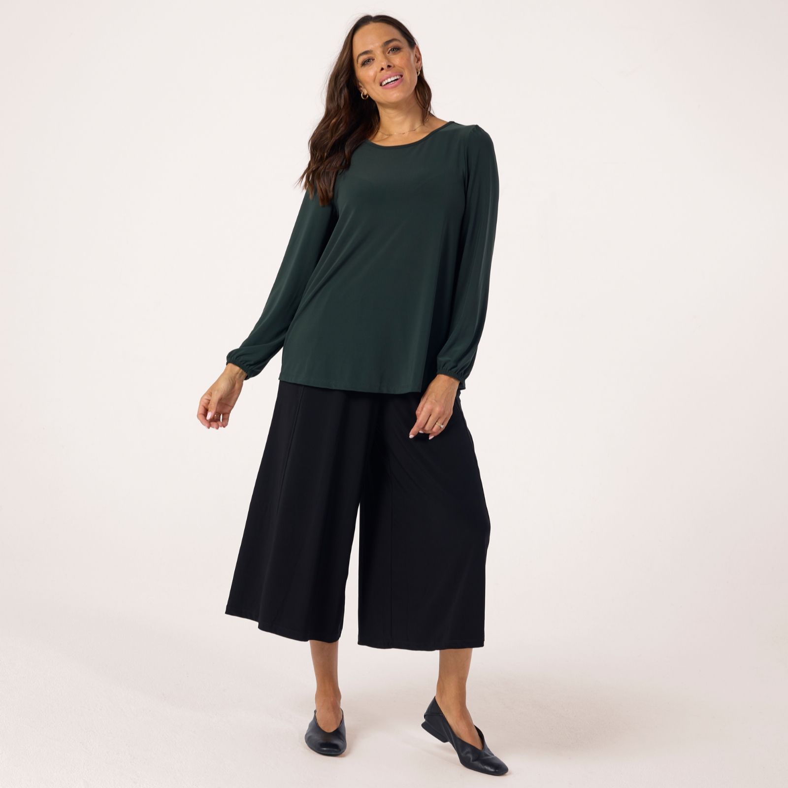 Kim & Co Brazil Jersey Blouson Sleeve Tulip Hem Top