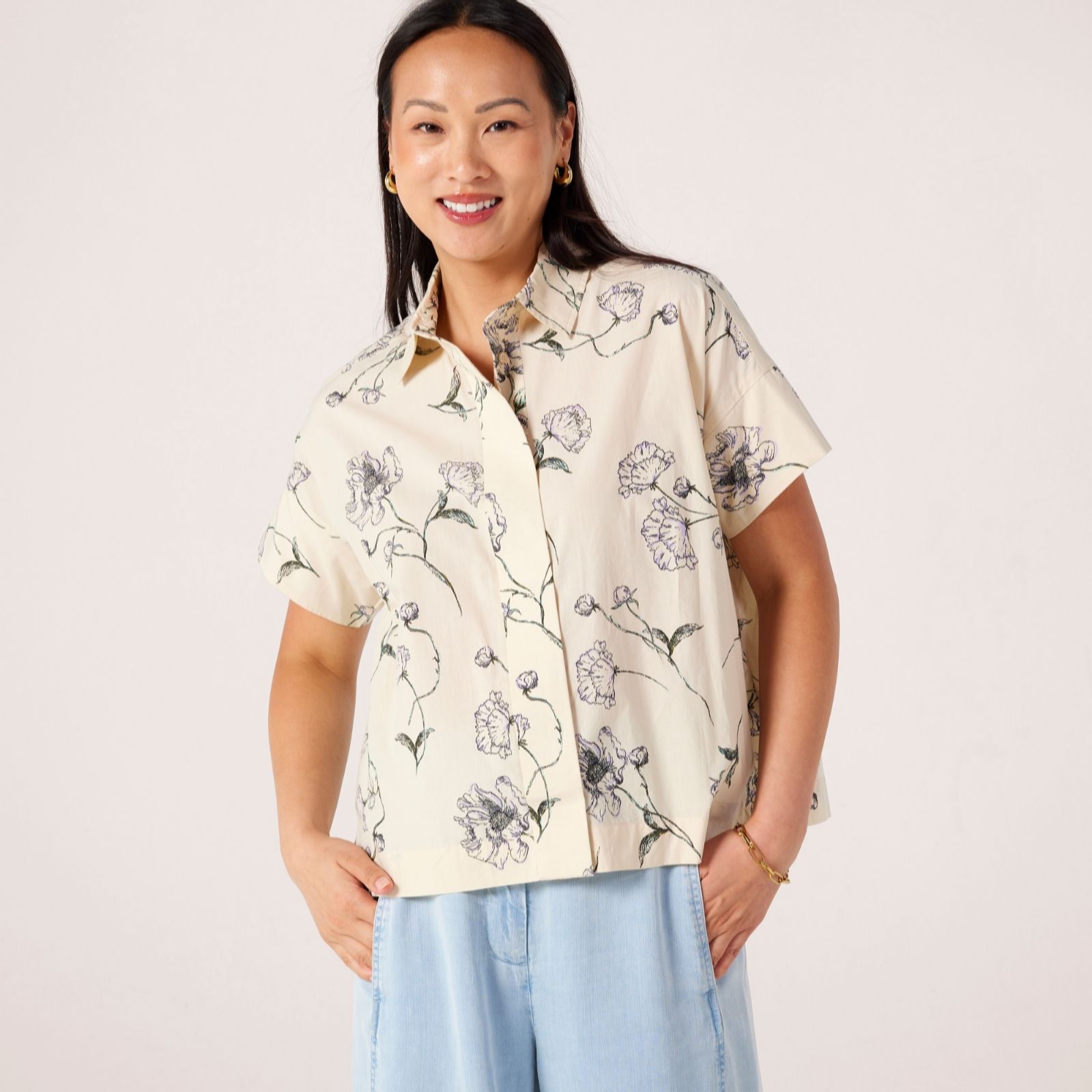 Masai Copenhagen Irelina 100% Cotton Poplin Printed Shirt Top