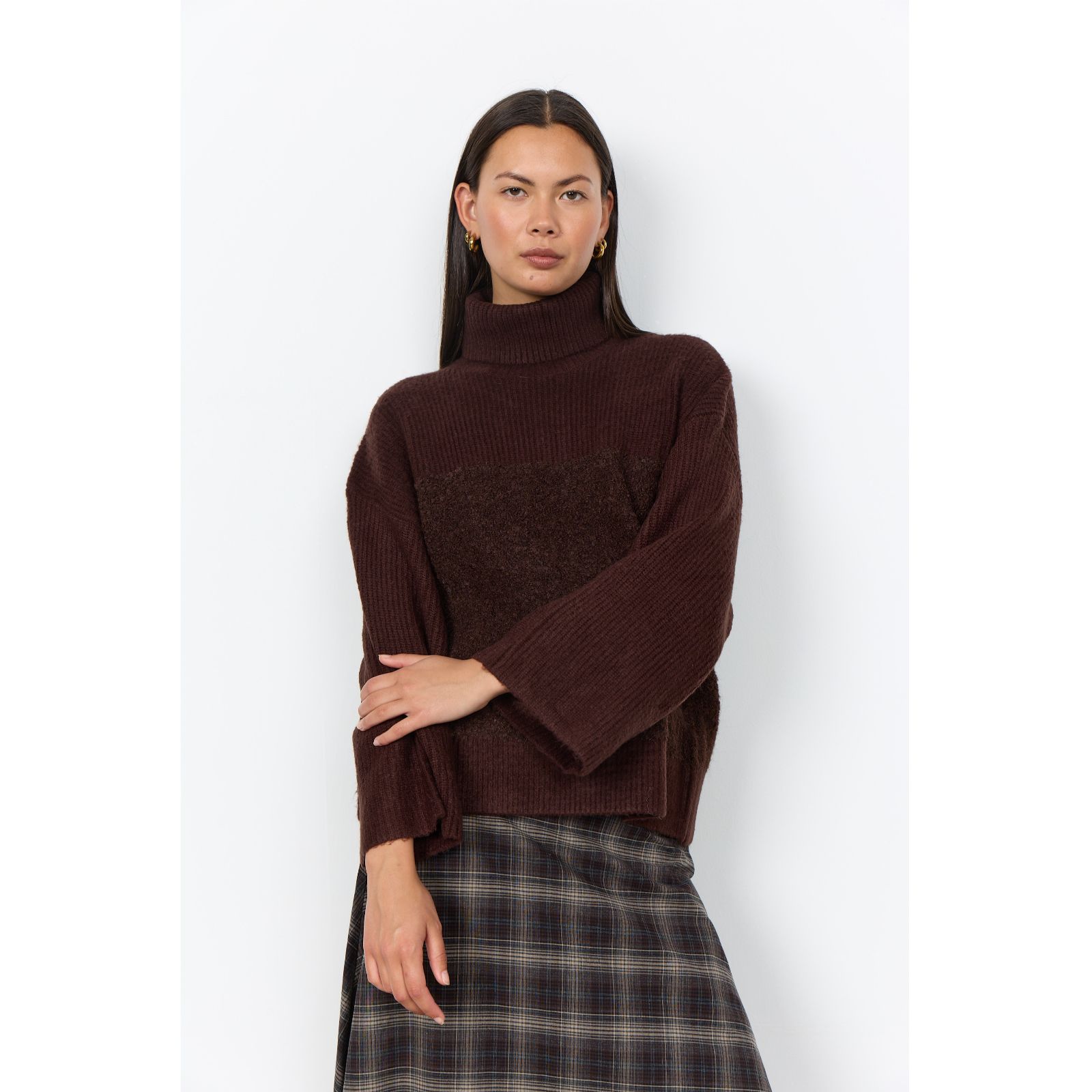 SOYACONCEPT Venche Roll Neck Contrast Texture Jumper
