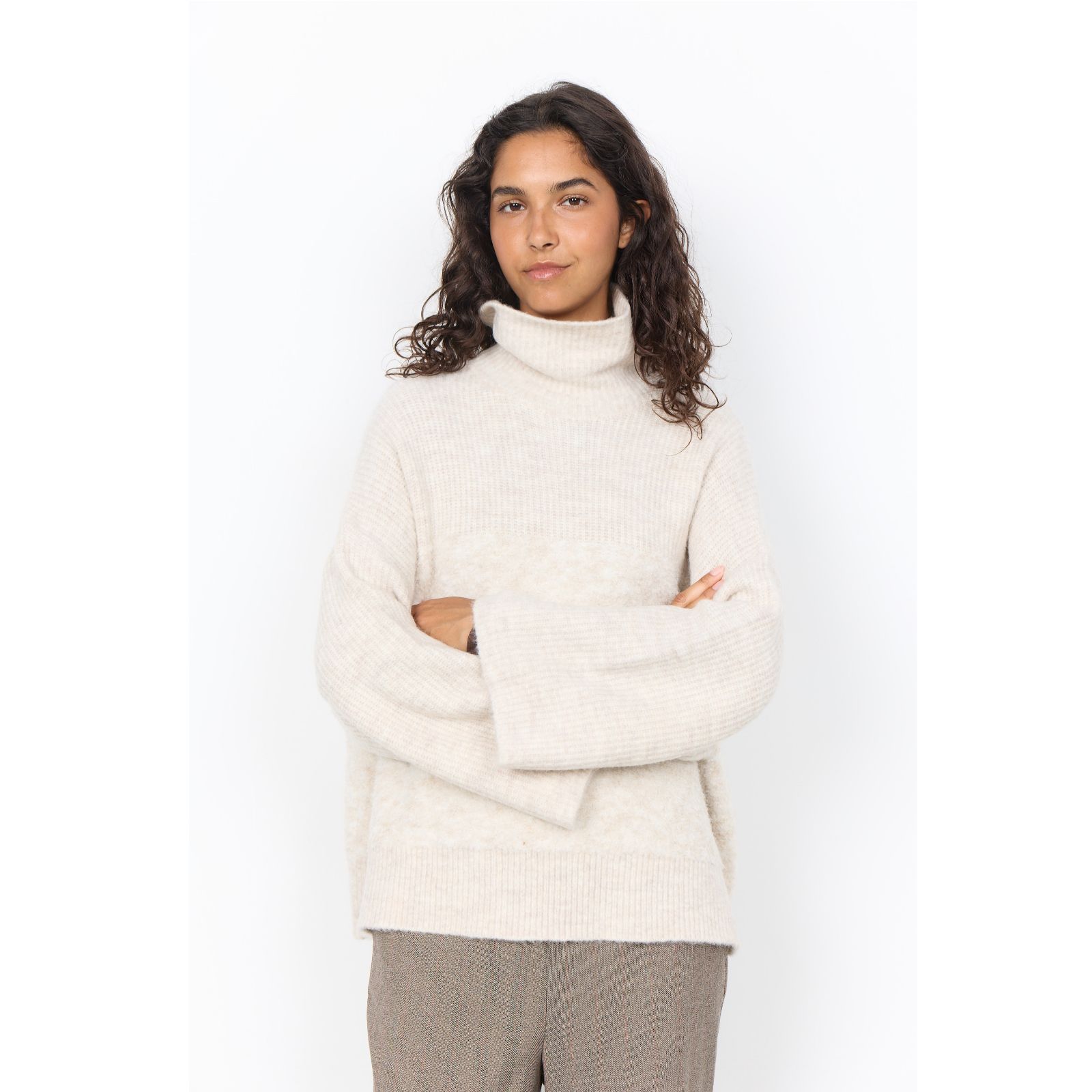 SOYACONCEPT Venche Roll Neck Contrast Texture Jumper