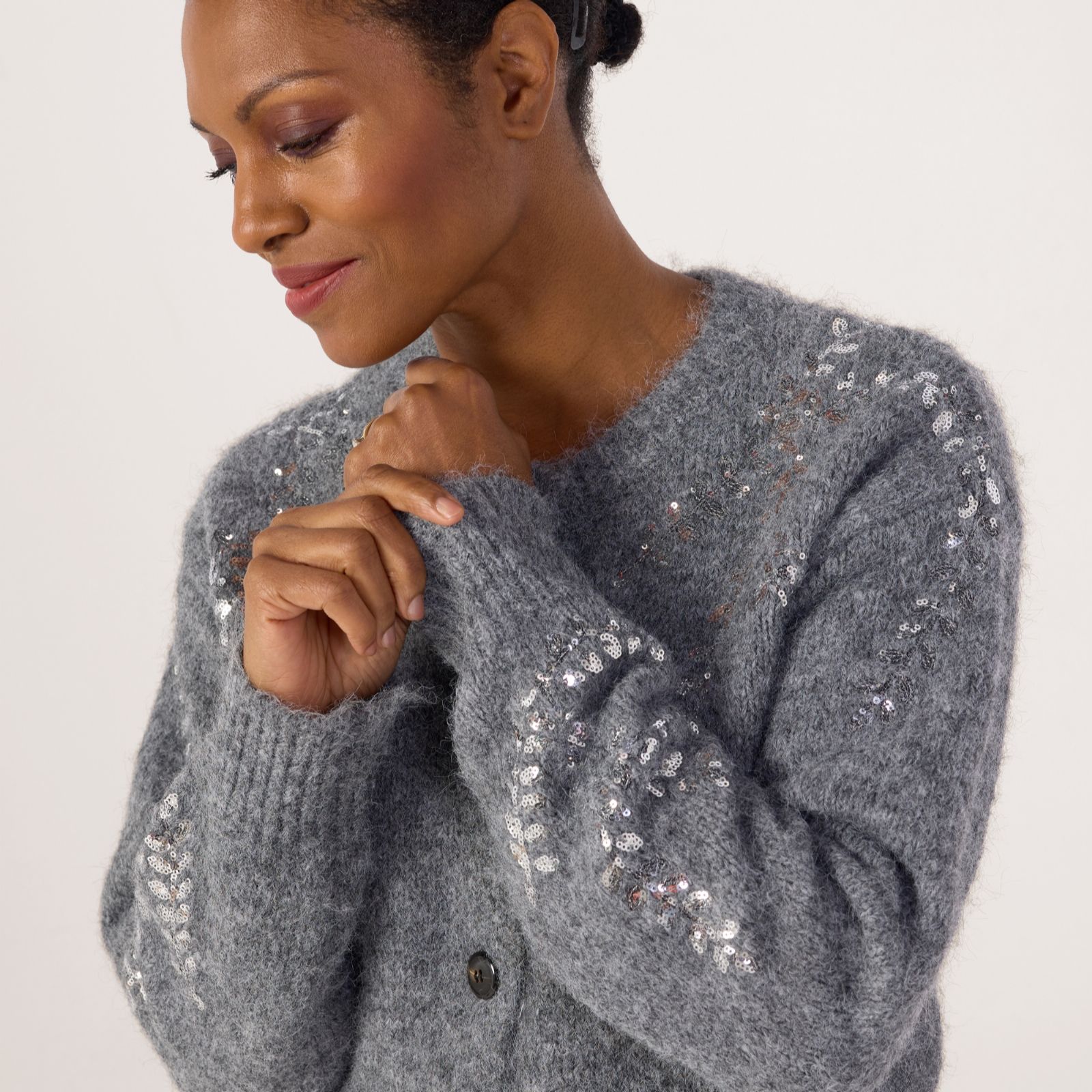 Izabel London Sparkle Knit Cardigan