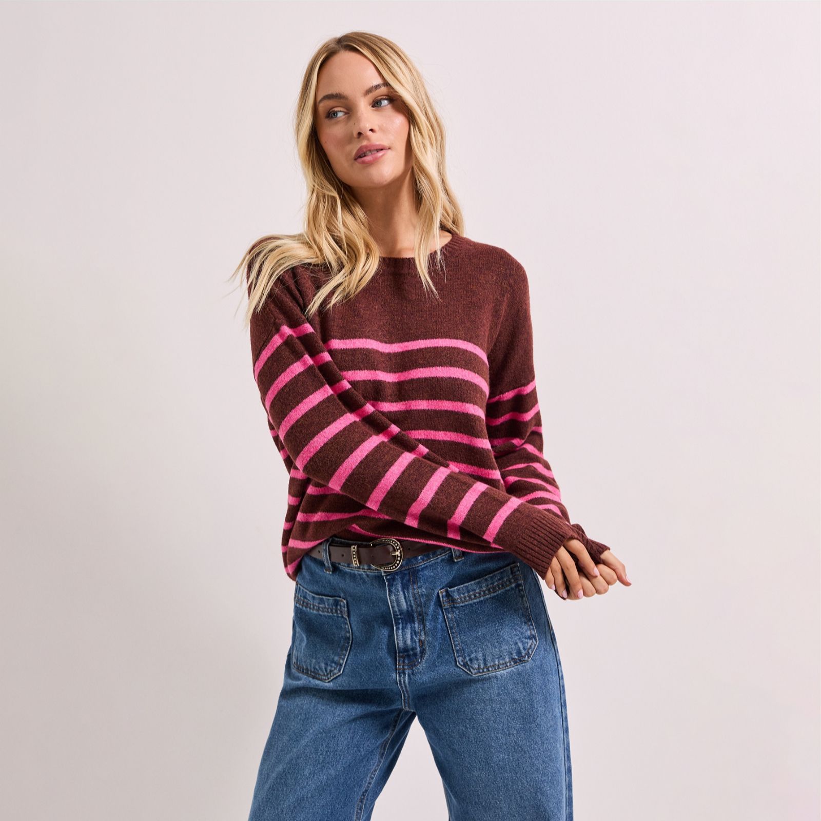 Dorothy Perkins Stripe Placement Crew Jumper