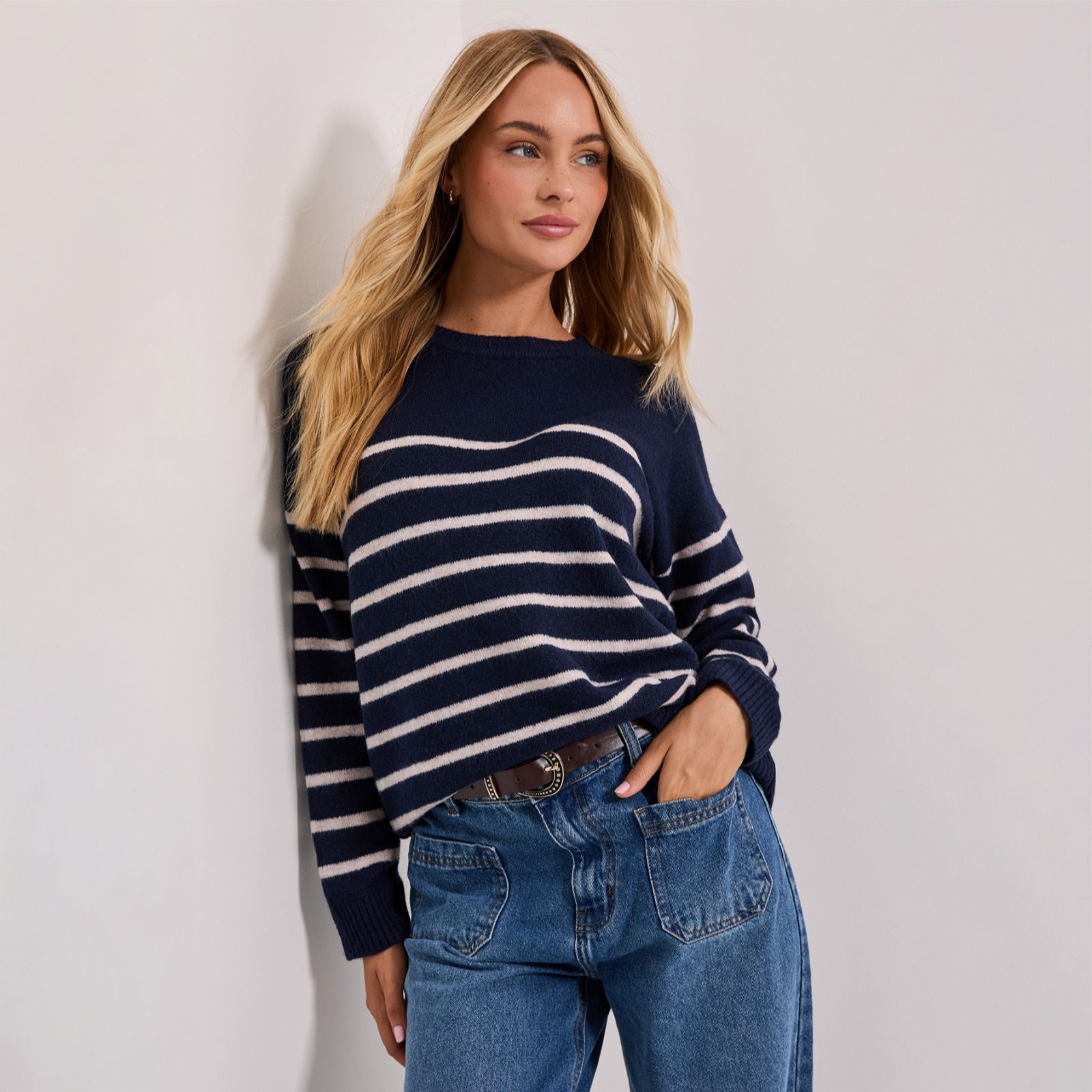 Dorothy Perkins Stripe Placement Crew Jumper