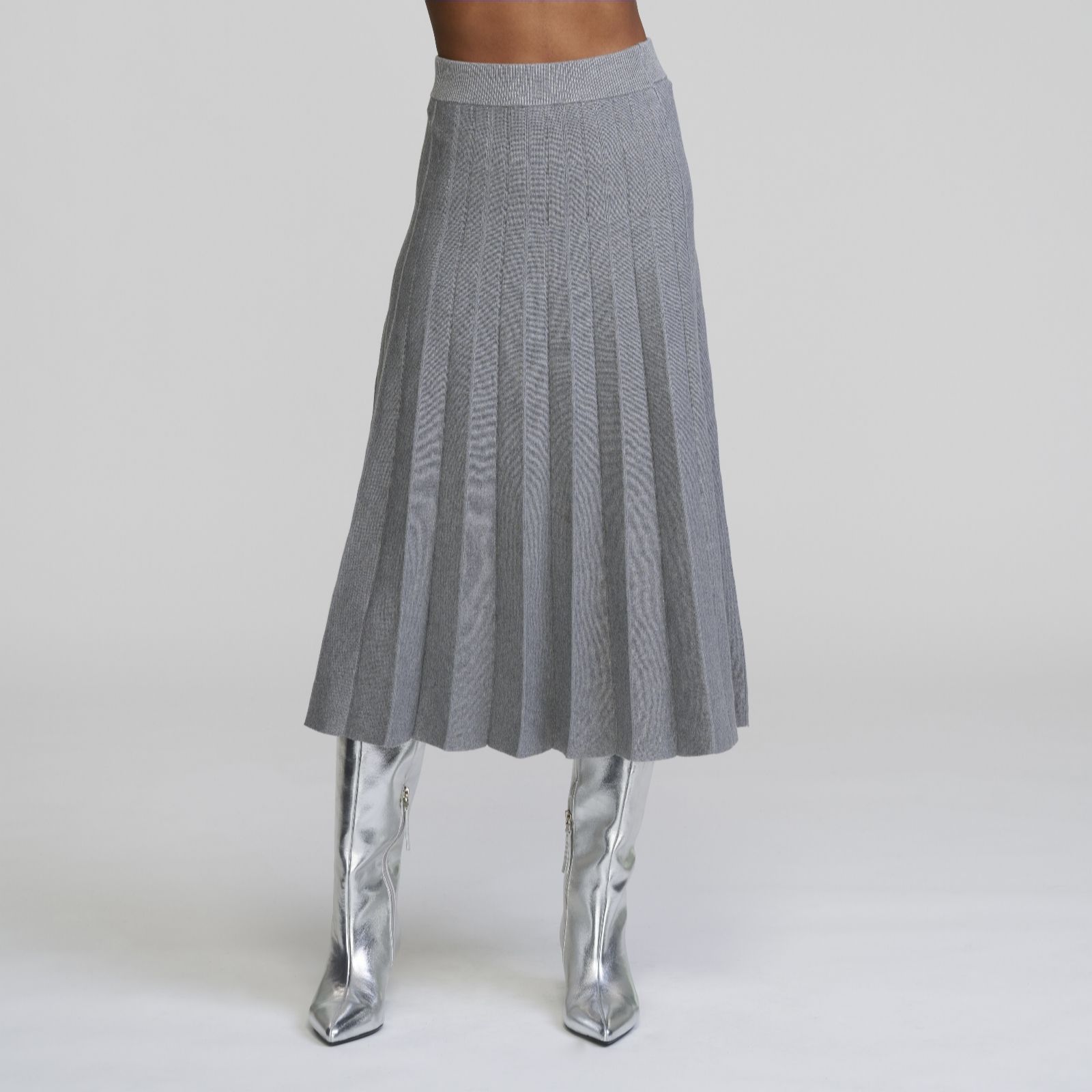  ELLE Get The Look Pleated Knit Skirt