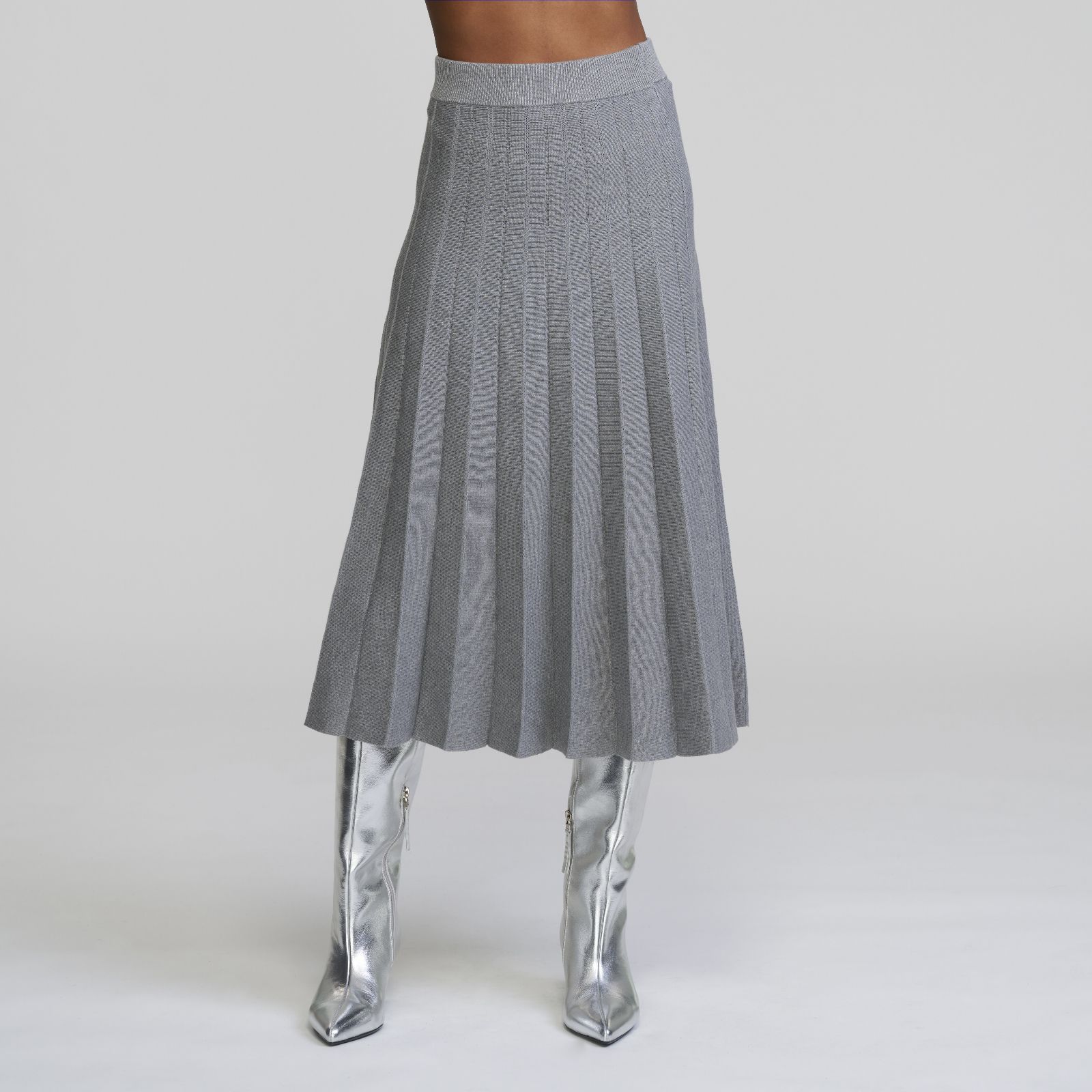 ELLE Get The Look Pleated Knit Skirt