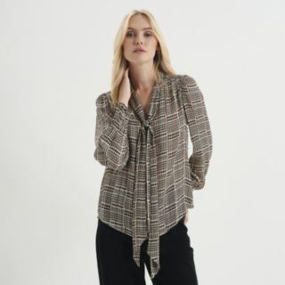 Finery London Mavis Satin Stripe Chiffon Blouse