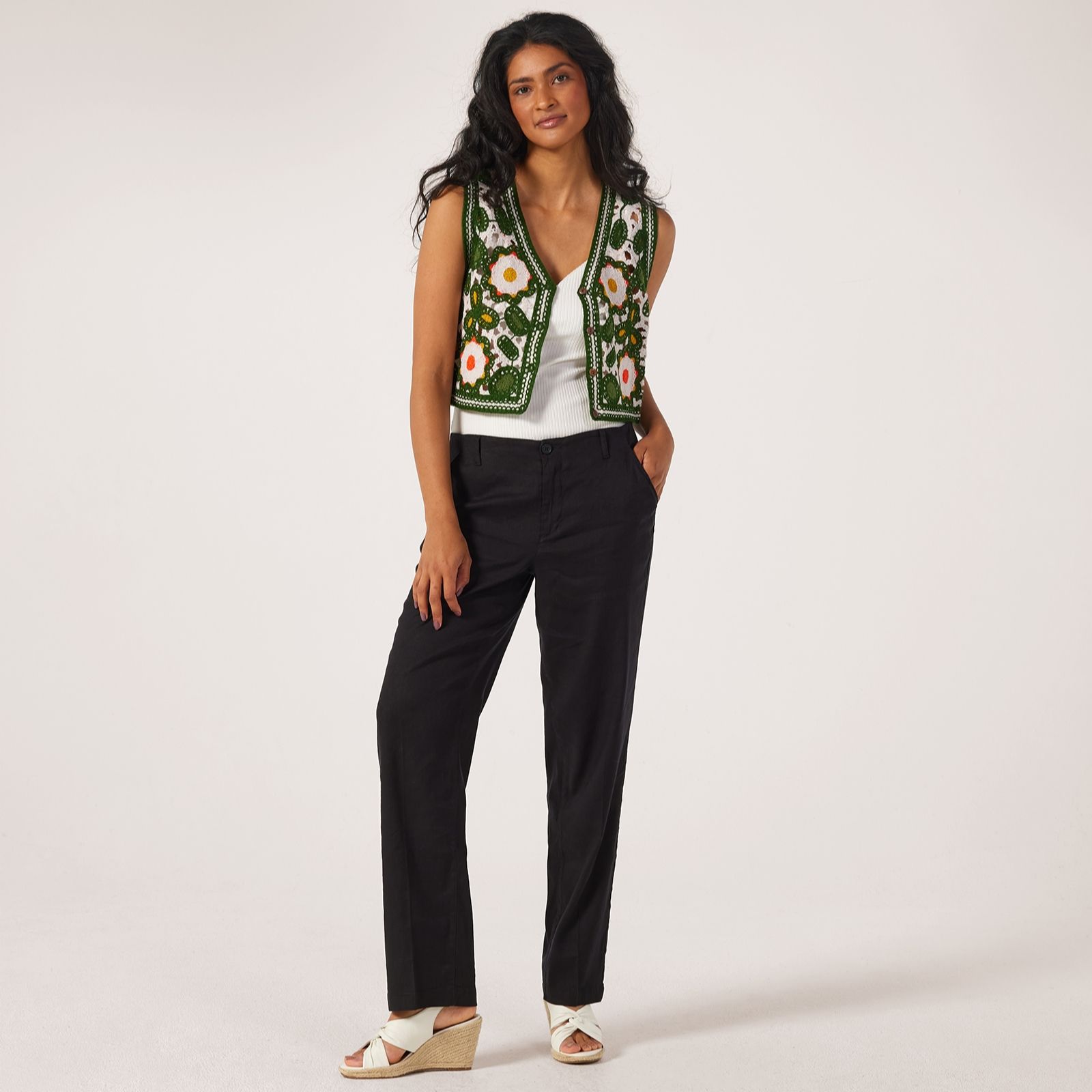 NYDJ Marilyn Stretch Linen Blend Trouser