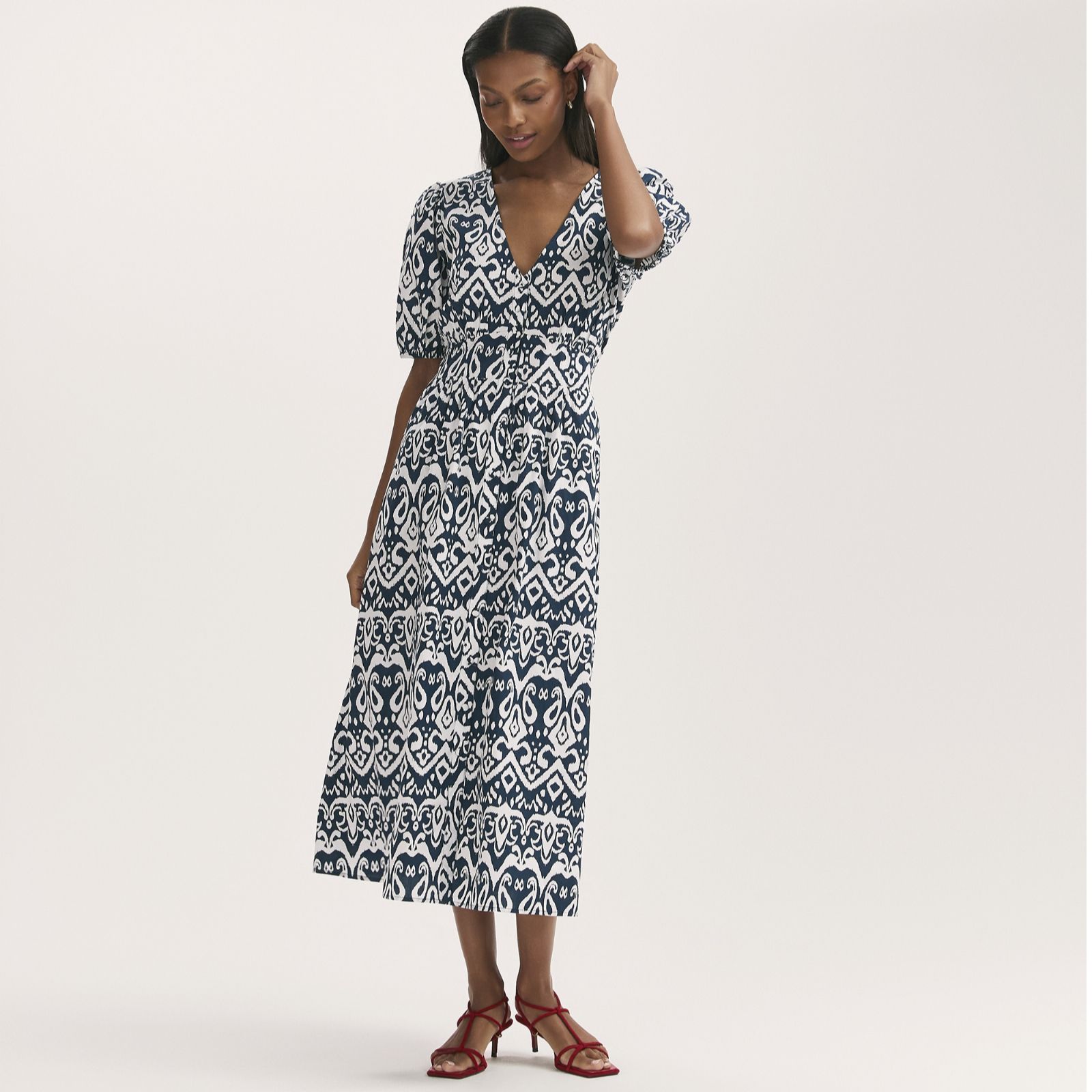 Finery London Addison Printed Cotton Poplin Dress