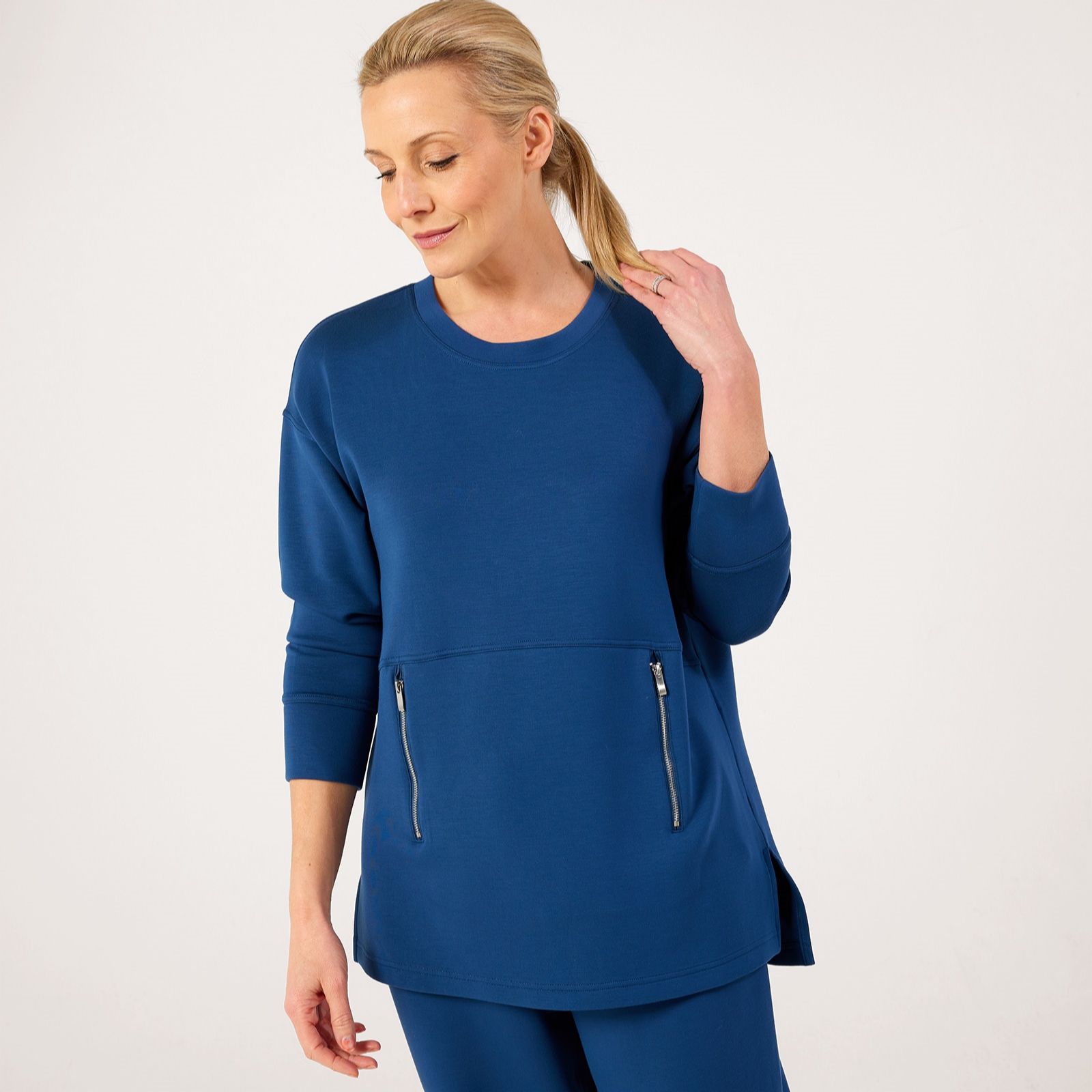 Ruth Langsford Leisurewear Crew Neck Jumper with Zip pockets