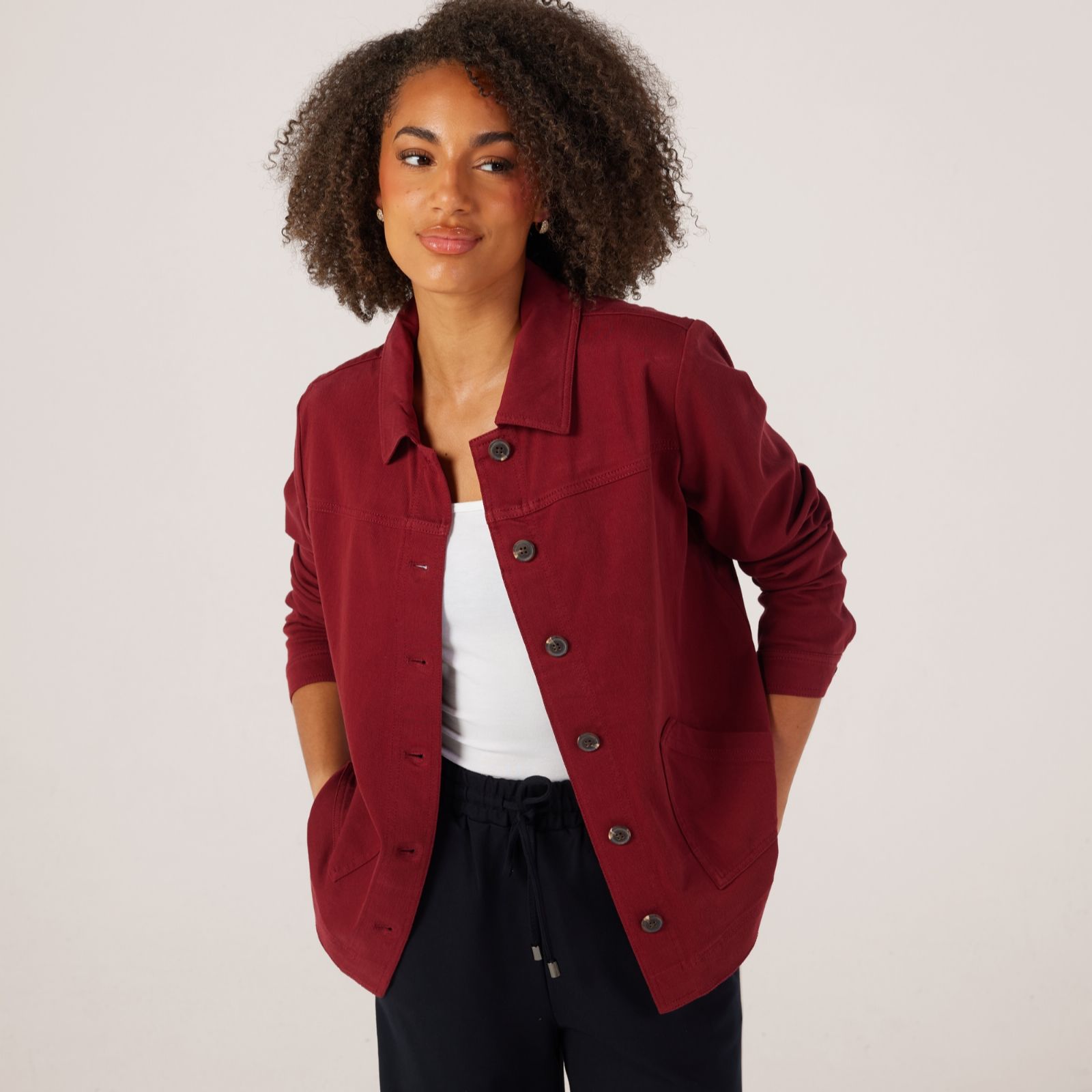 Denim & Co. Comfy Knit Collared Jacket
