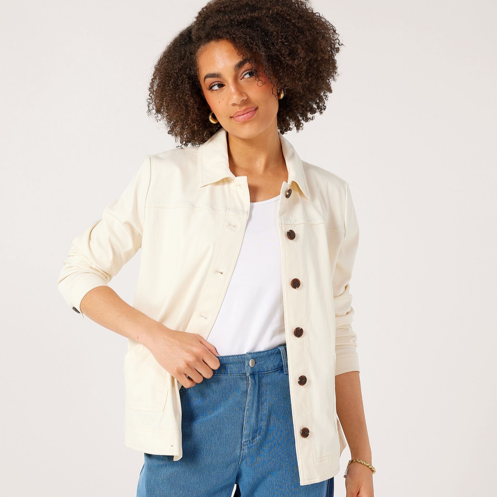 Denim & Co Comfy Knit Collared Jacket