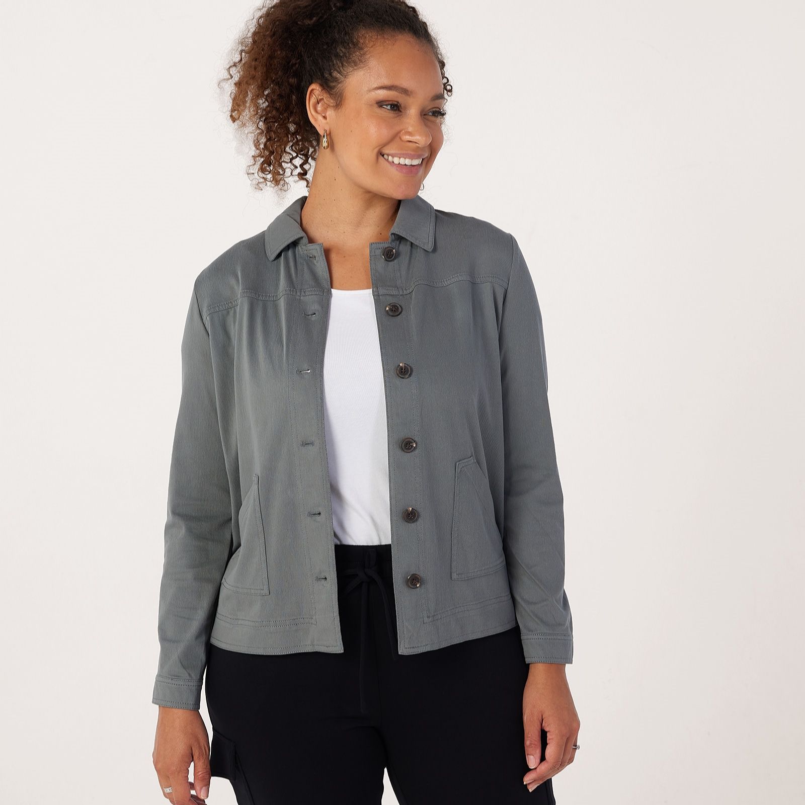 Denim & Co. Comfy Knit Collared Jacket