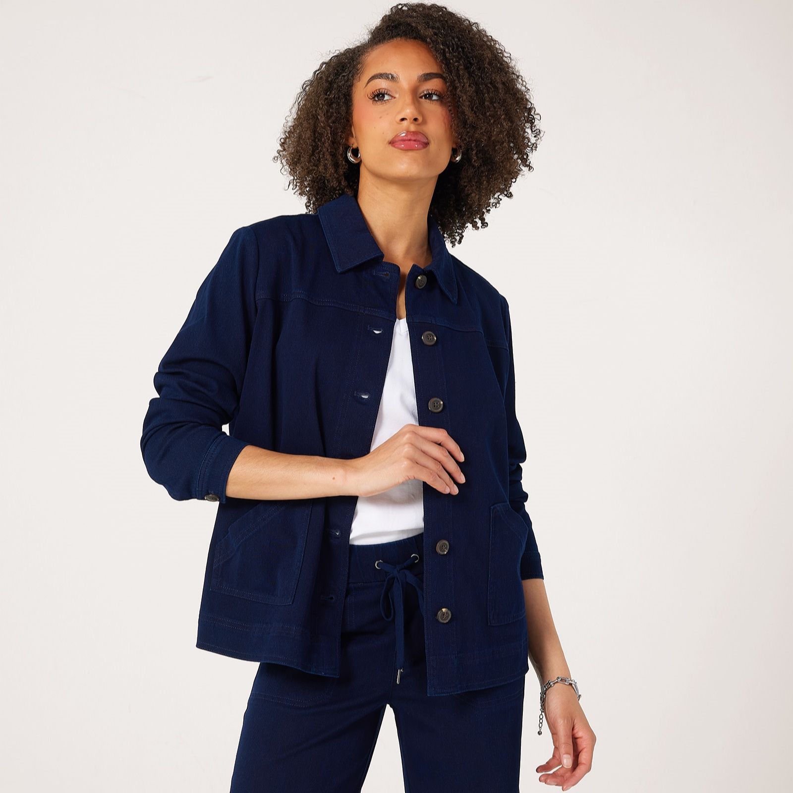 Denim & Co Comfy Knit Collared Jacket