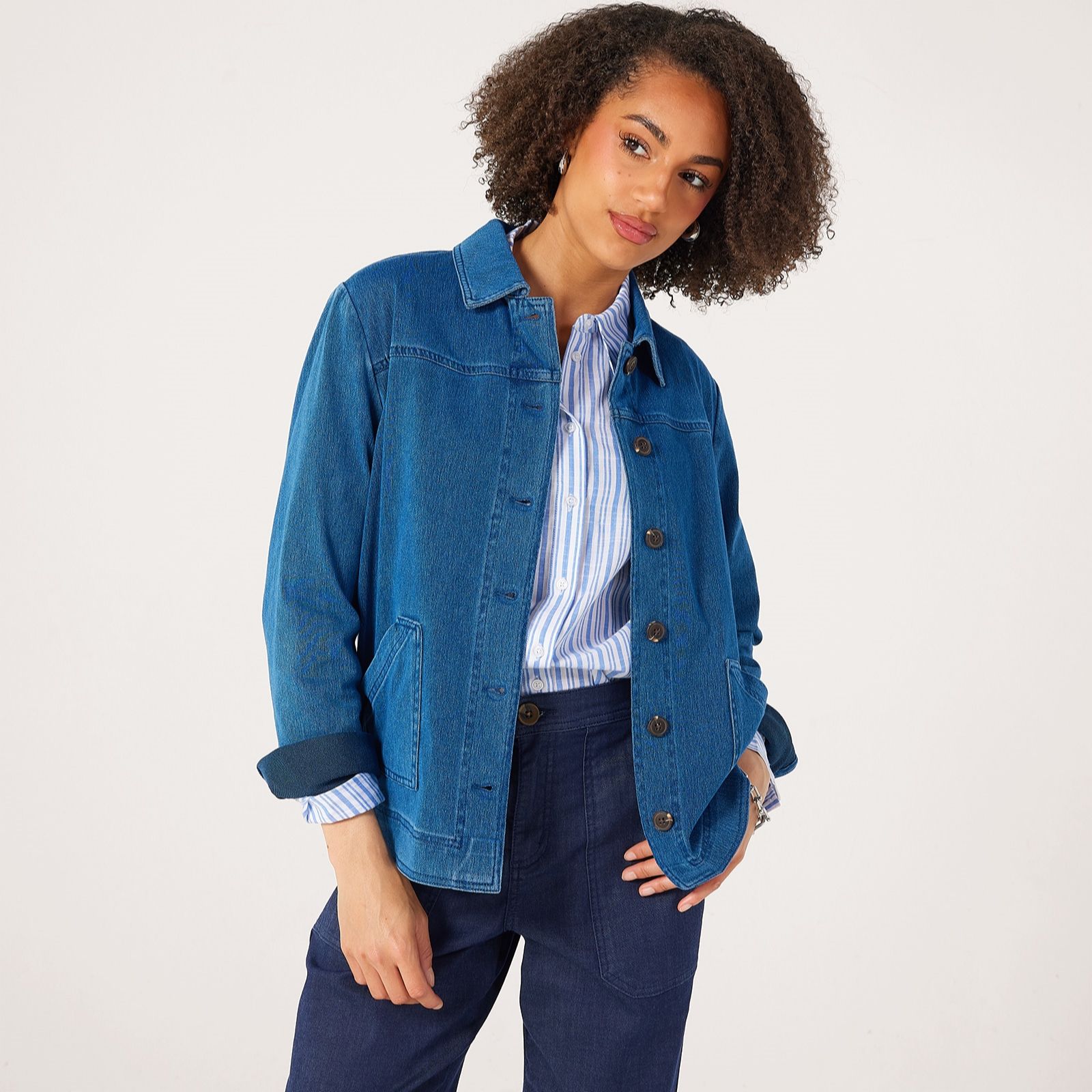 Denim & Co Comfy Knit Collared Jacket