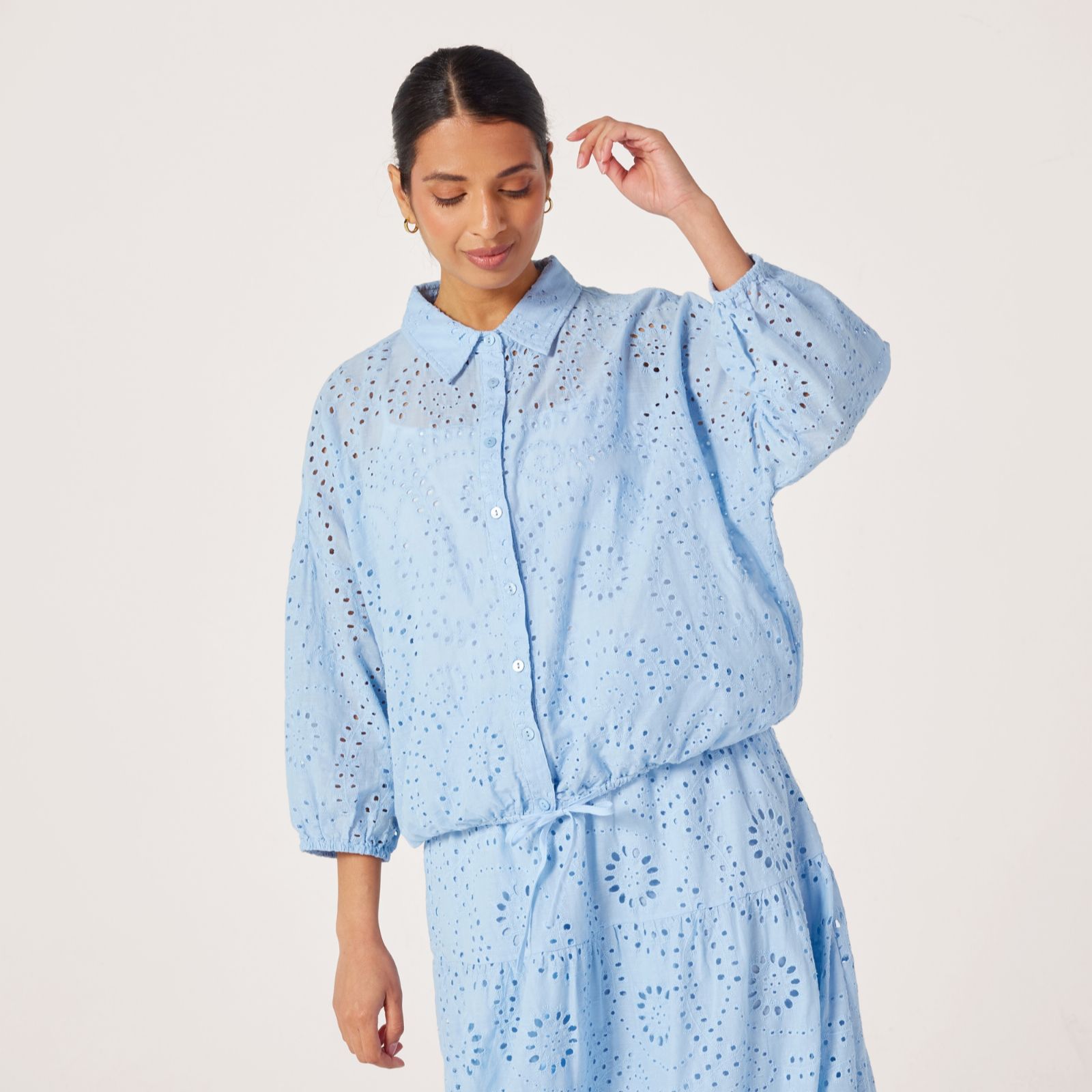 Malissa J Broderie Anglaise Shirt Tie Waist