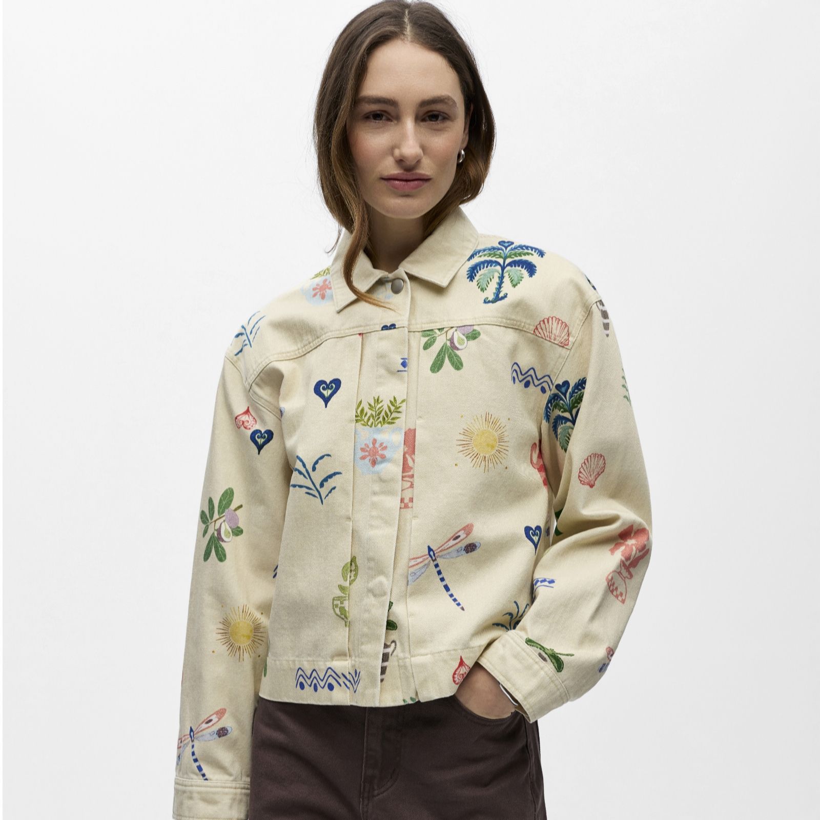 Object Ally Printed Denim Jacket