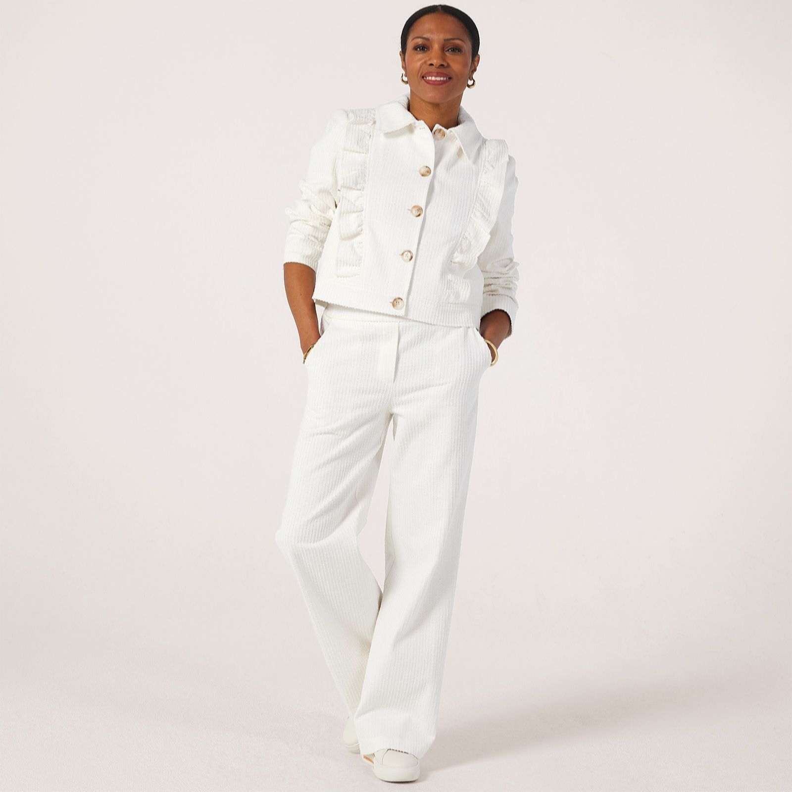 Helene Berman Denim Detail Classic Trouser with Stretch Waist