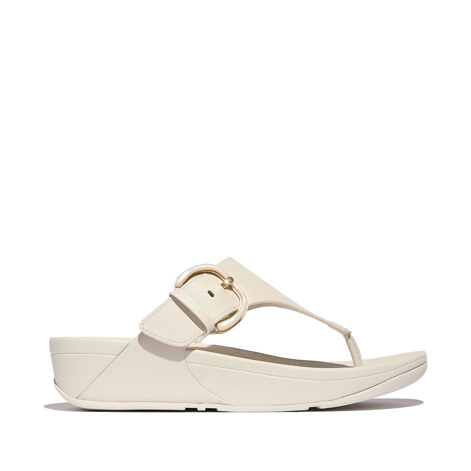 Outlet Fitflop Lulu Resin Buckle Leather Toe-Post Sandals