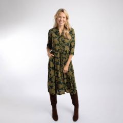 Weird Fish Hellen Crepe Viscose Printed Shirt Dress