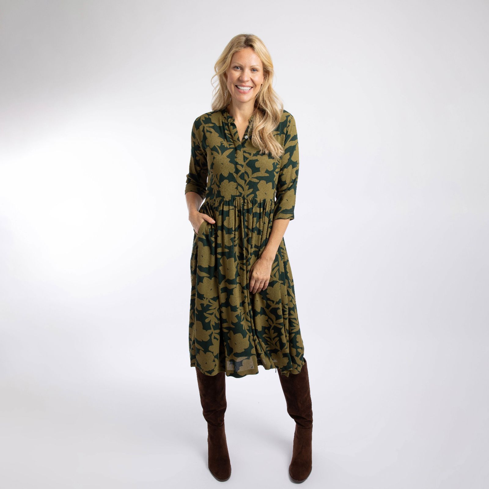 Weird Fish Hellen Crepe Viscose Printed Shirt Dress