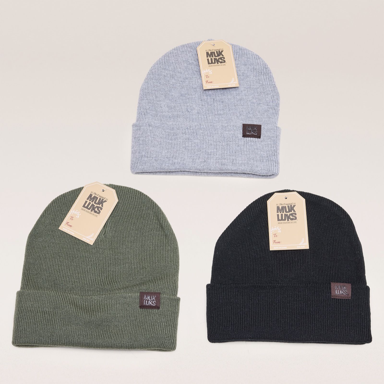 Muk Luks Pack of 3 Classic Beanie Hats