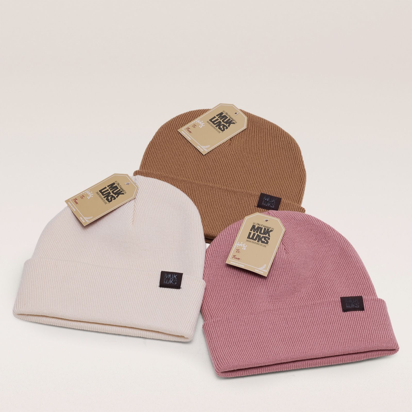 Muk Luks Pack of 3 Classic Beanie Hats