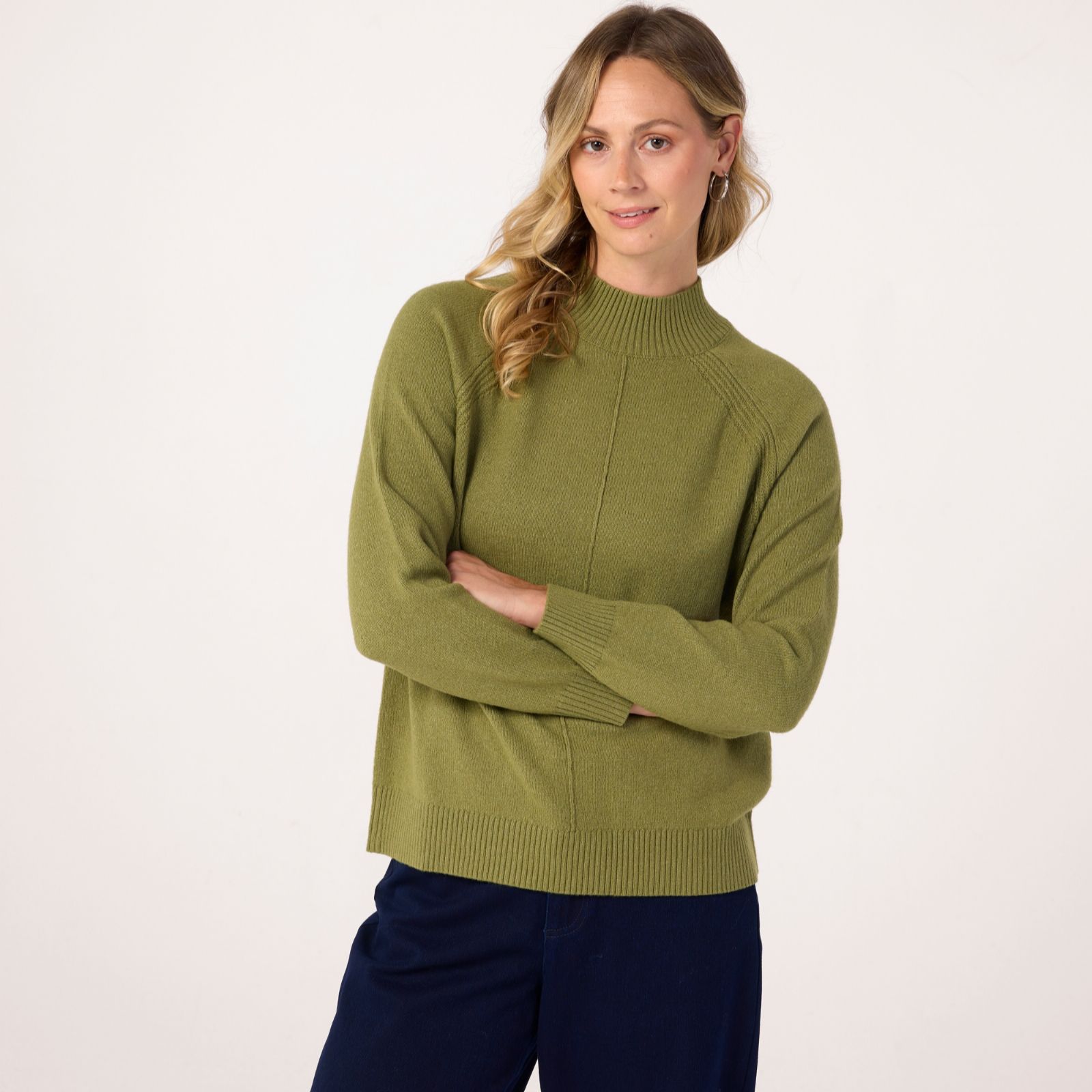 Denim & Co. Seam Detail Roll Neck Jumper