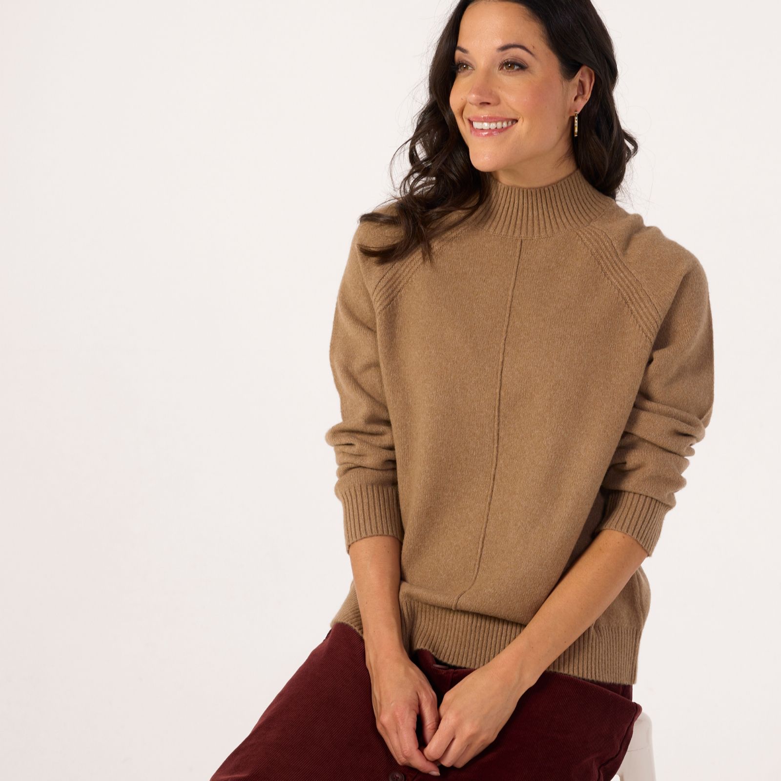 Denim & Co. Seam Detail Roll Neck Jumper