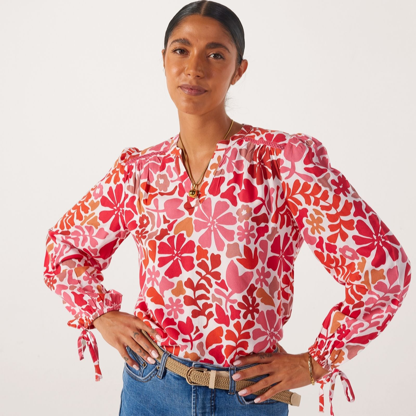 Denim & Co. Floral Print Blouse
