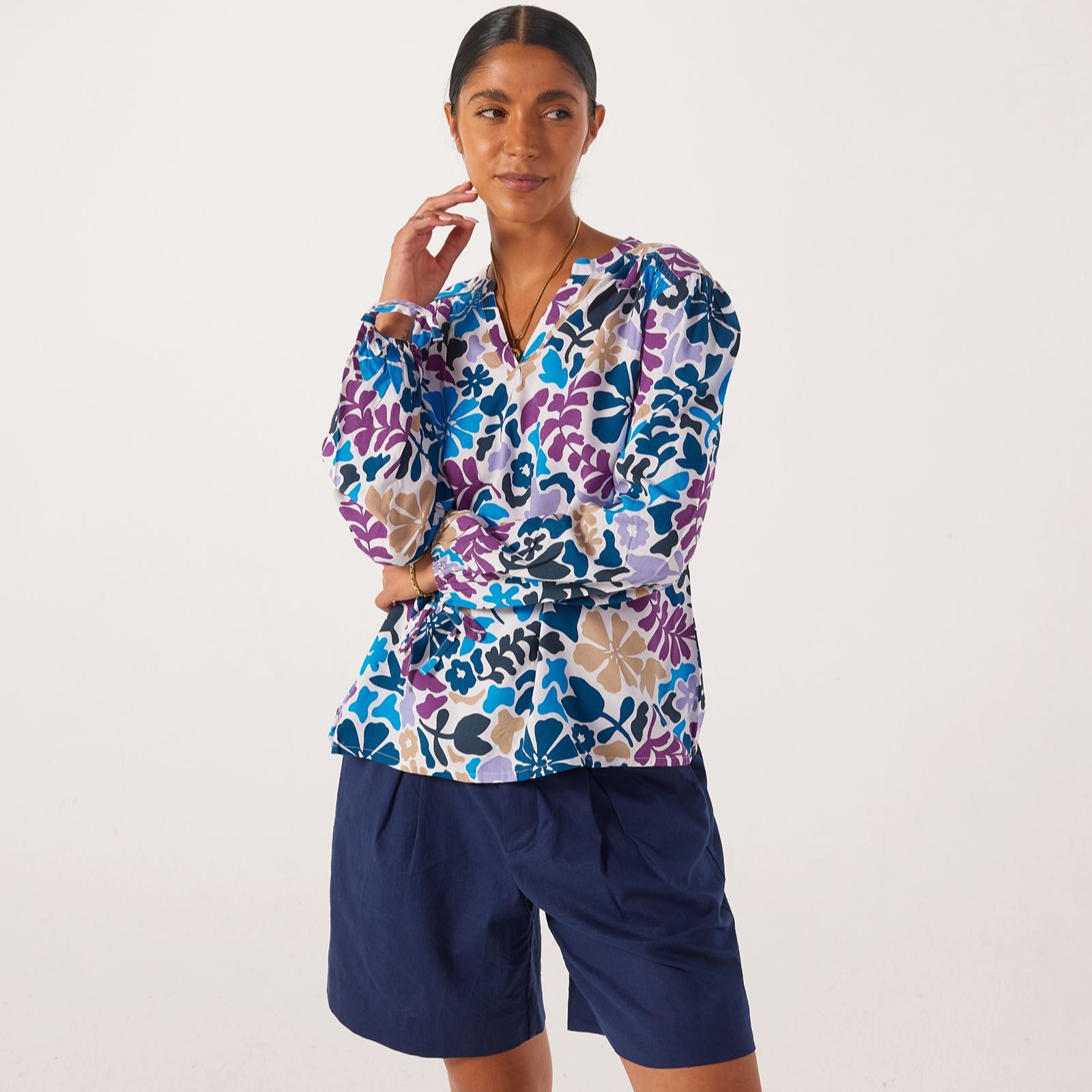 Denim & Co. Floral Print Blouse