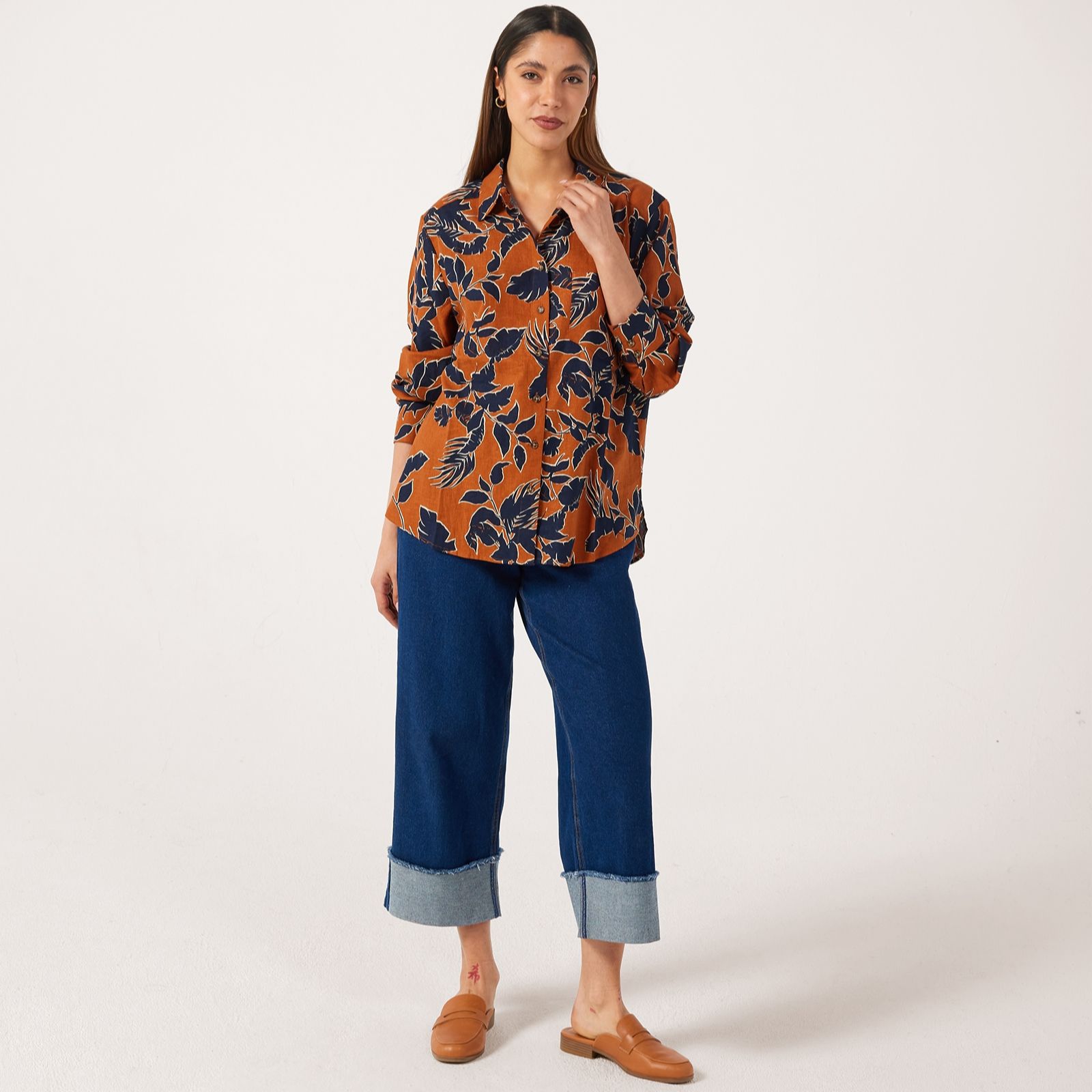 Ben De Lisi Printed Linen Blend Shirt