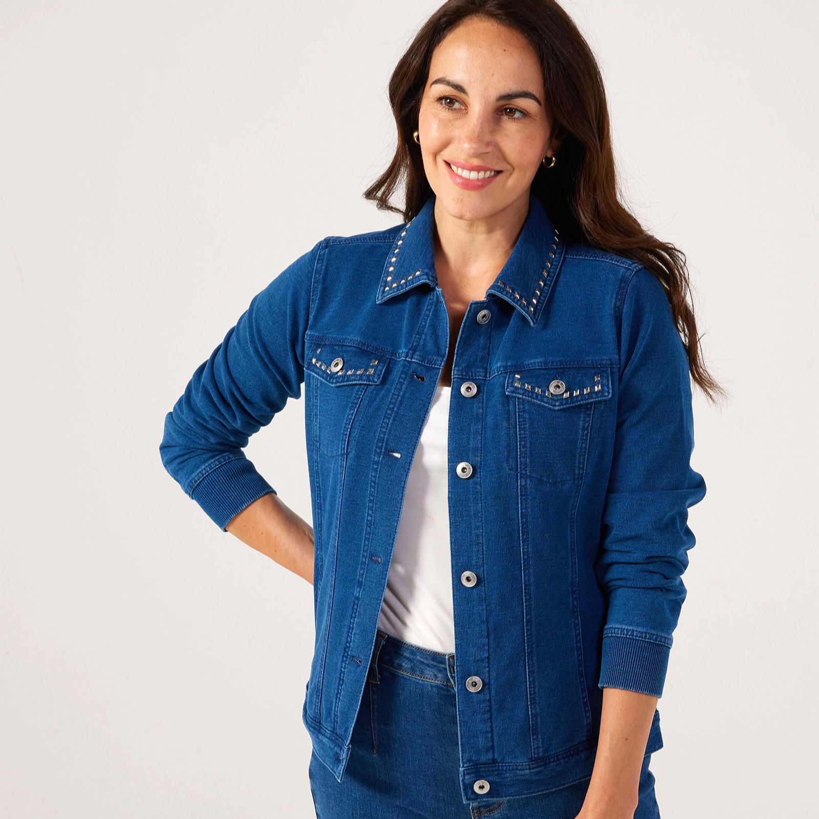 Denim & Co. Limited Edition Studded Denim Jacket